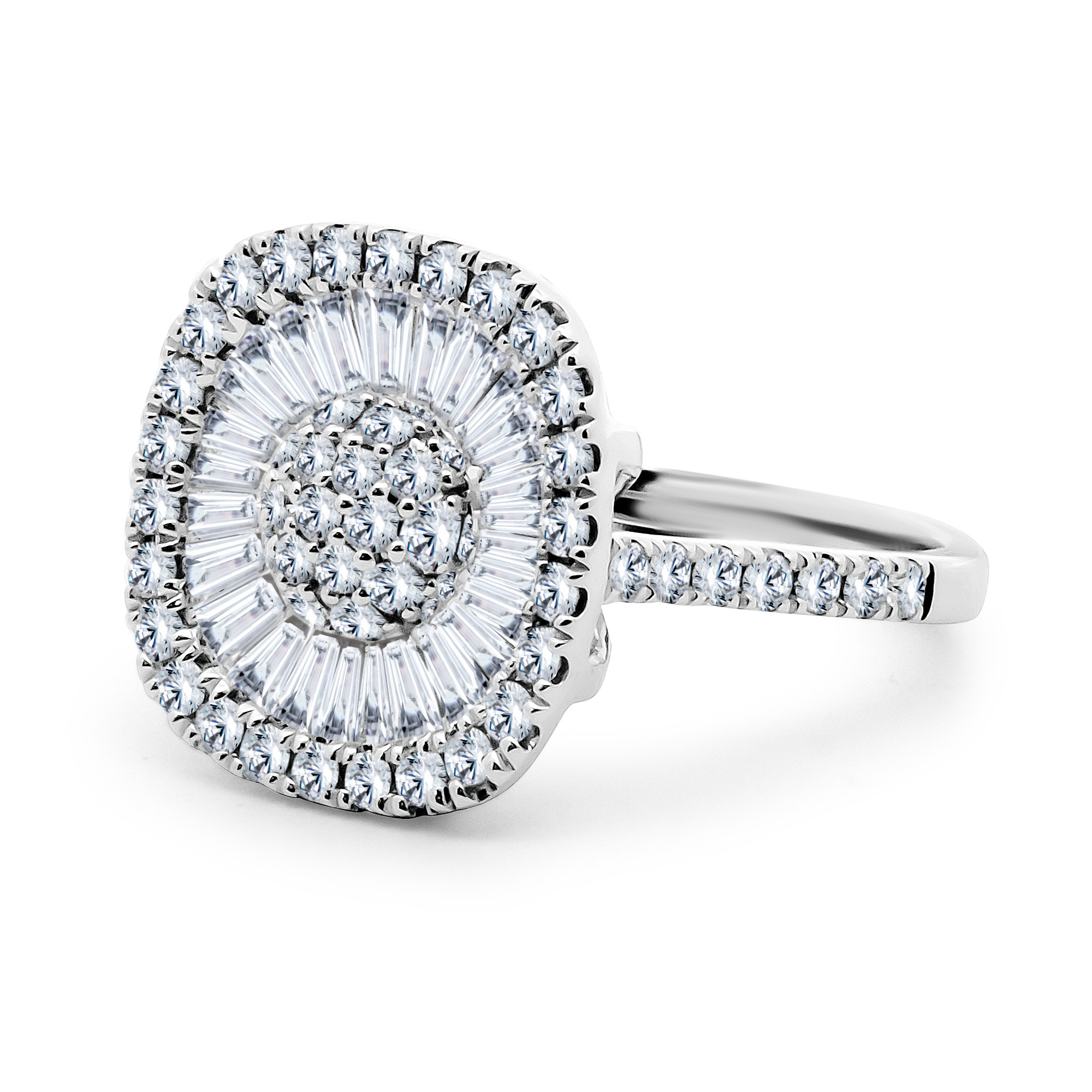 Round Diamond & Baguette Diamond Rings
