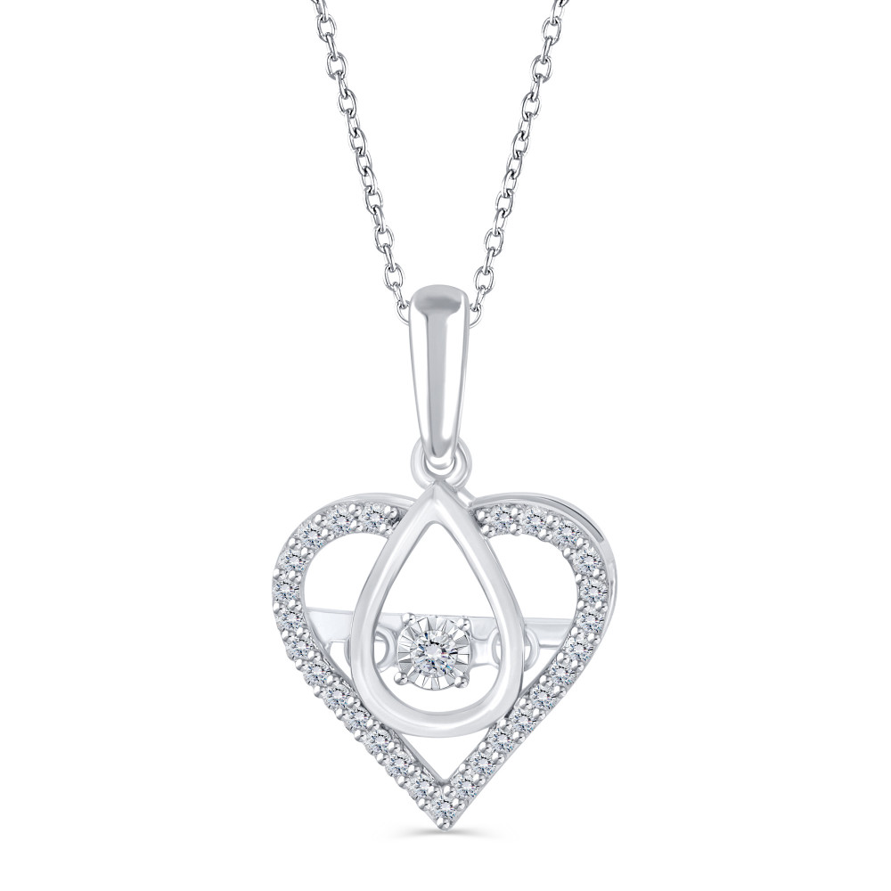 Image of Round Diamond Heart Pendant