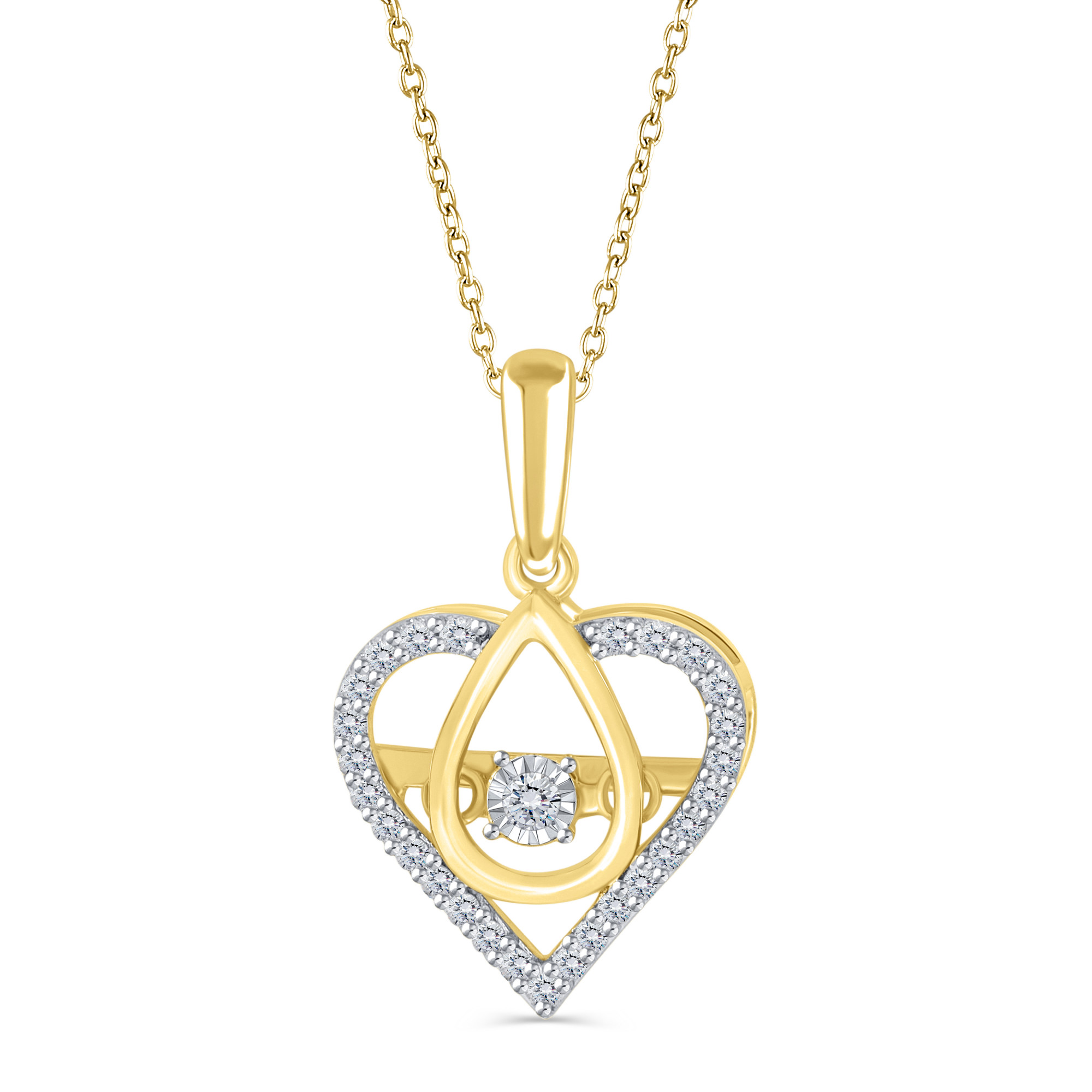 Round Diamond Heart Pendant