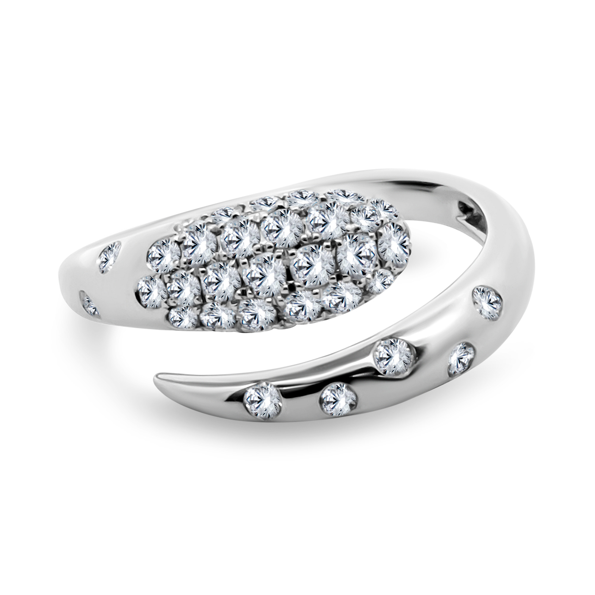 Round Diamond Open Adjustable Rings
