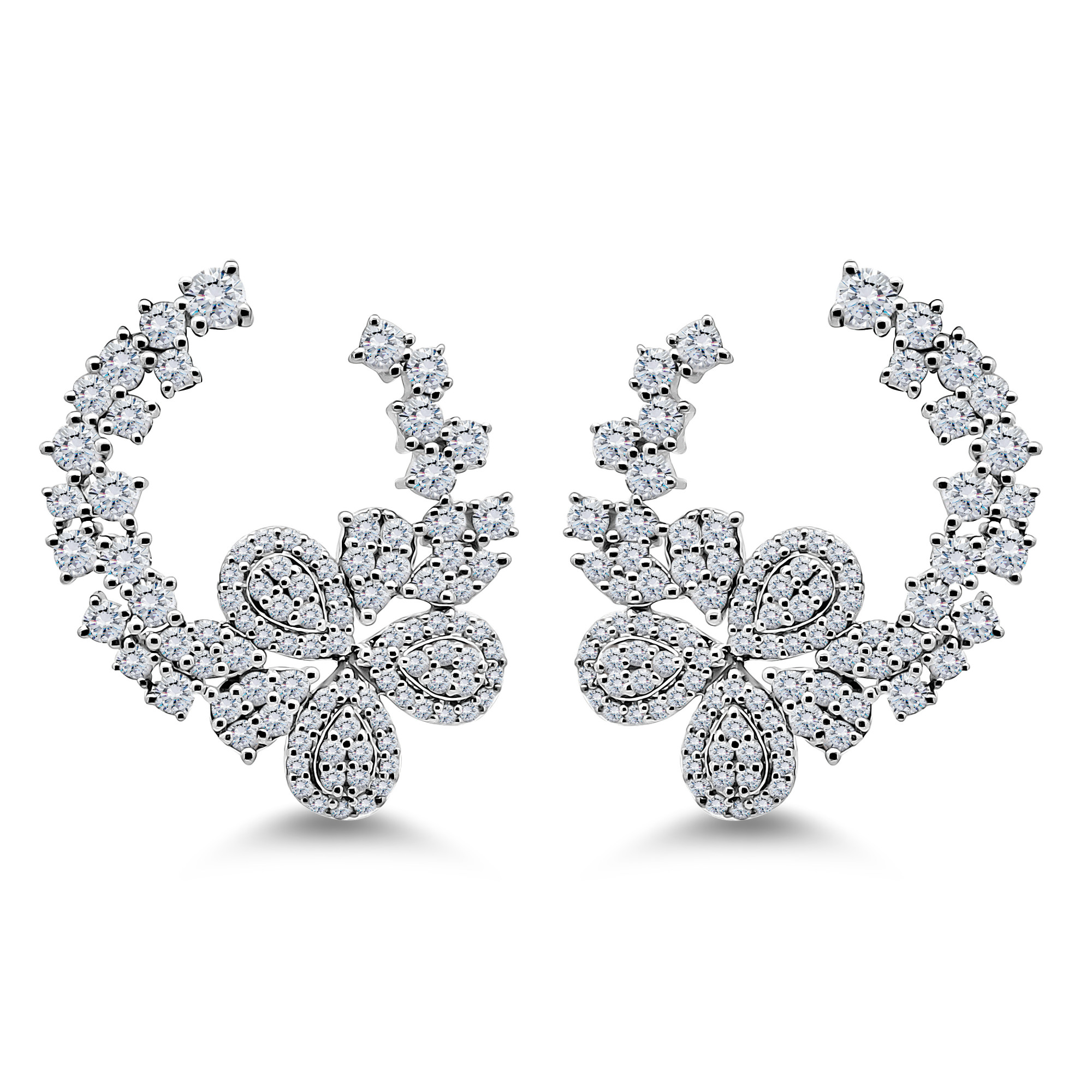 Round Diamond pear Earrings