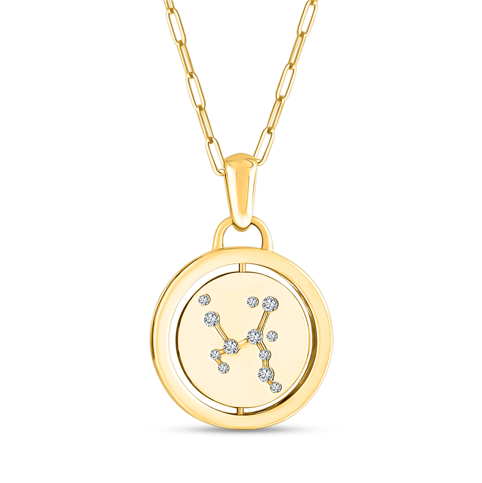 Sagittarius Zodiac Constellation 14K Gold Pendant