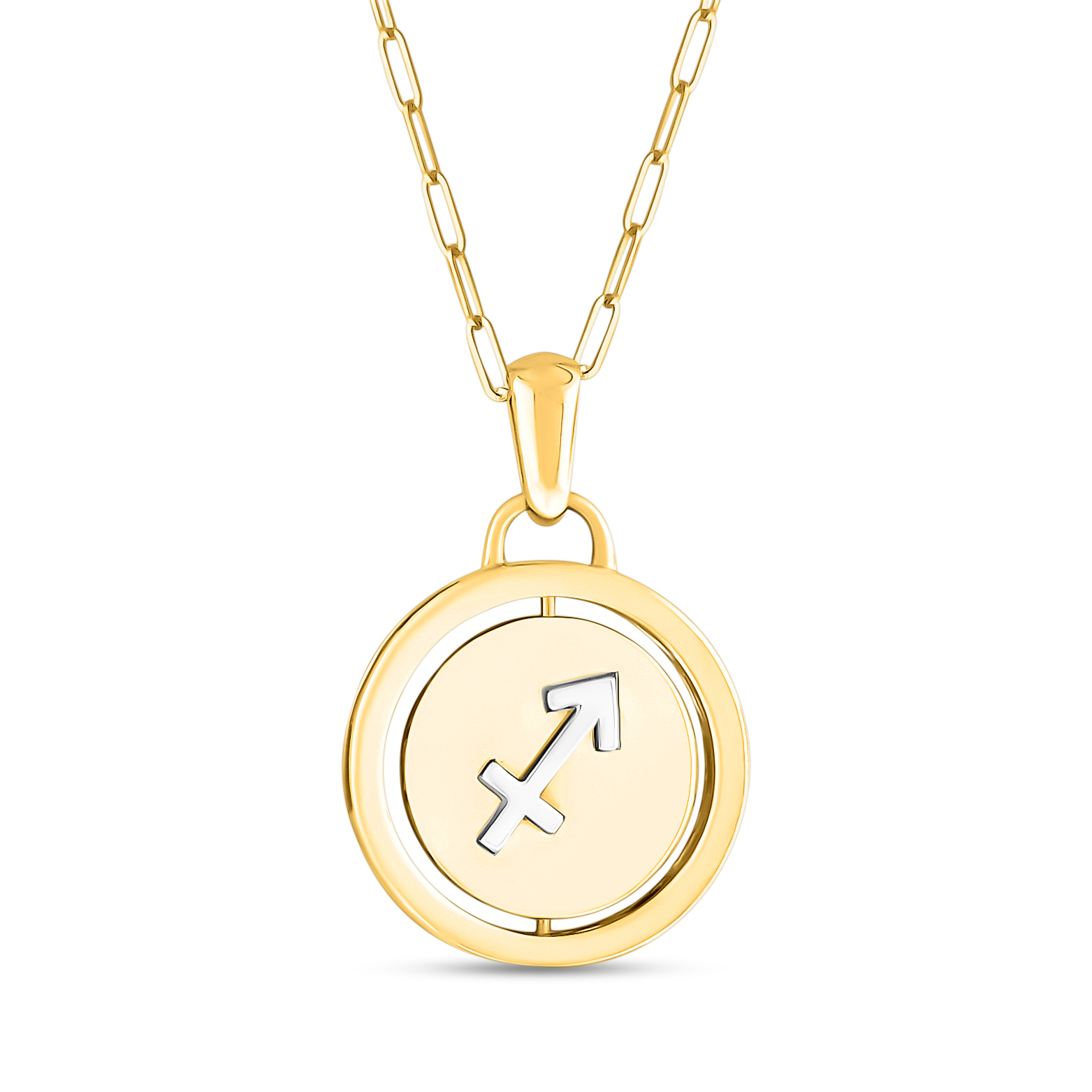 Sagittarius Zodiac Constellation 14K Gold Pendant