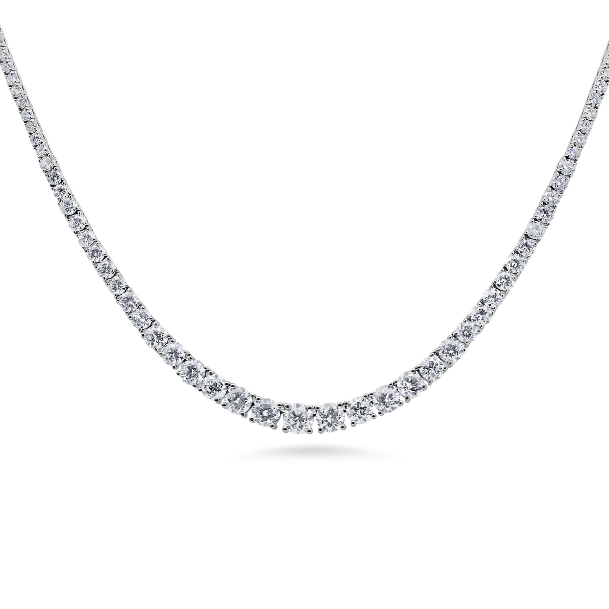 18K Natural Diamond Graduated Necklace