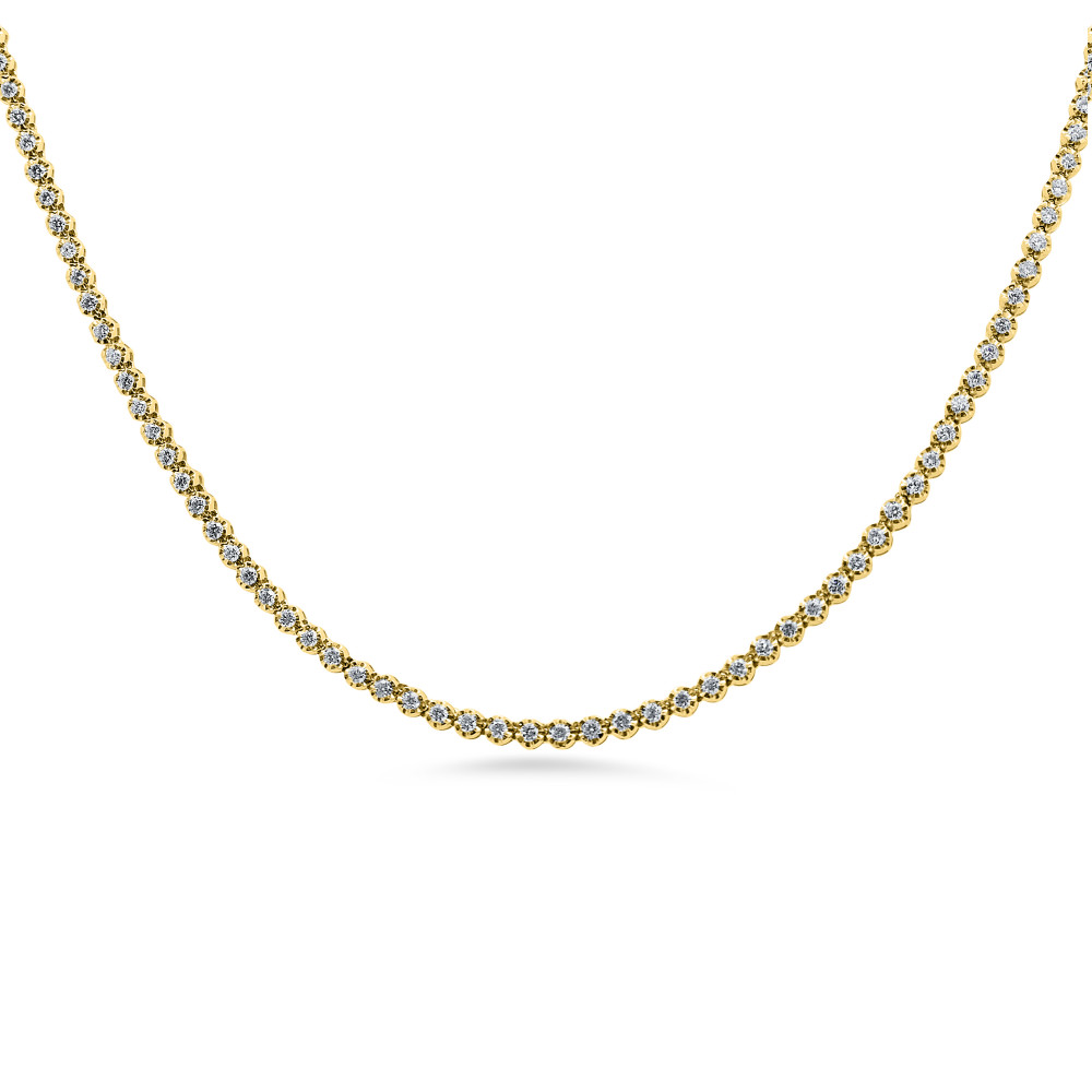 Image of 14K Natural Diamond Tiger Prong Necklace