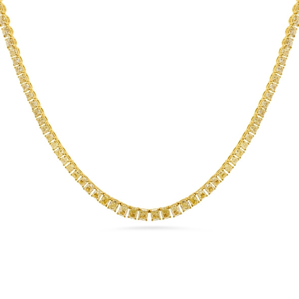18k Yellow Natural Diamond Necklace
