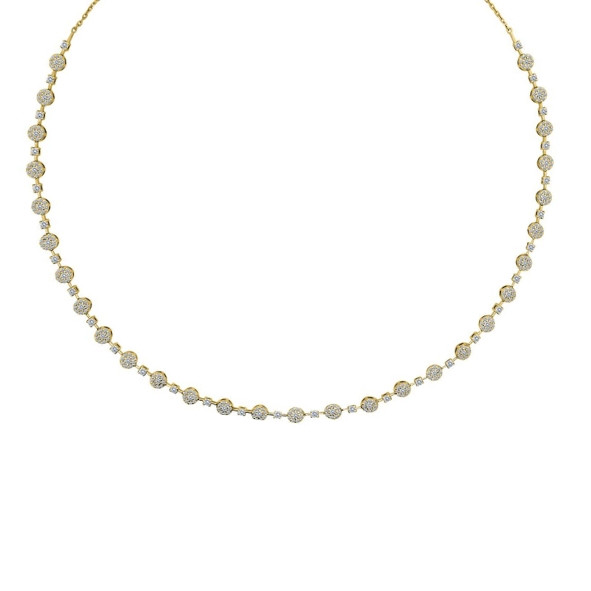 18k  Natural Diamond Tennis Necklace