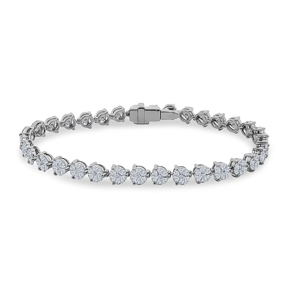 18K Natural Diamond Cluster Bracelets