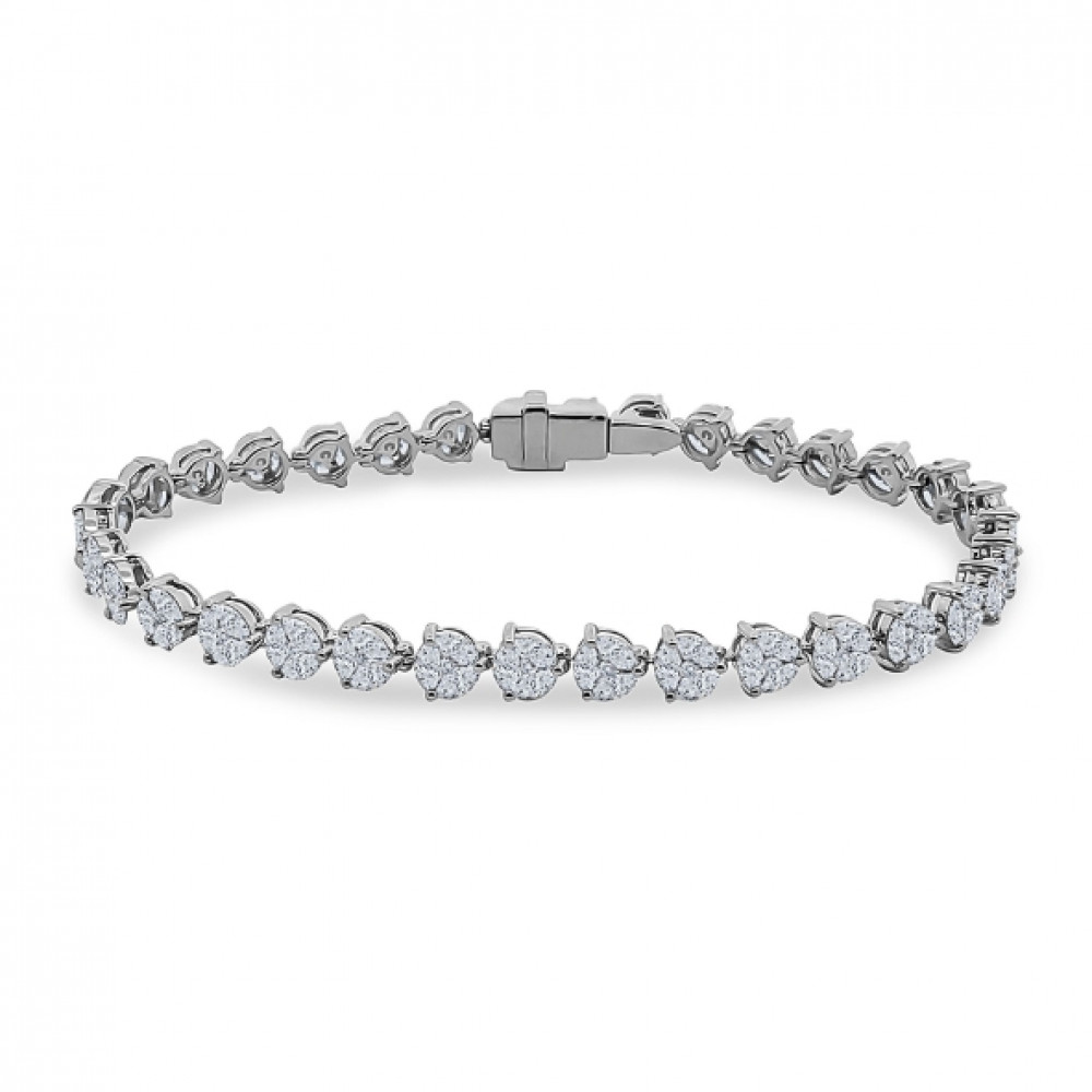 Image of 18K Natural Diamond Cluster Bracelets