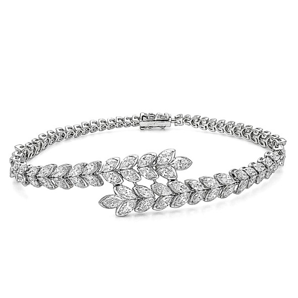 18K White Gold Marquise Bracelet