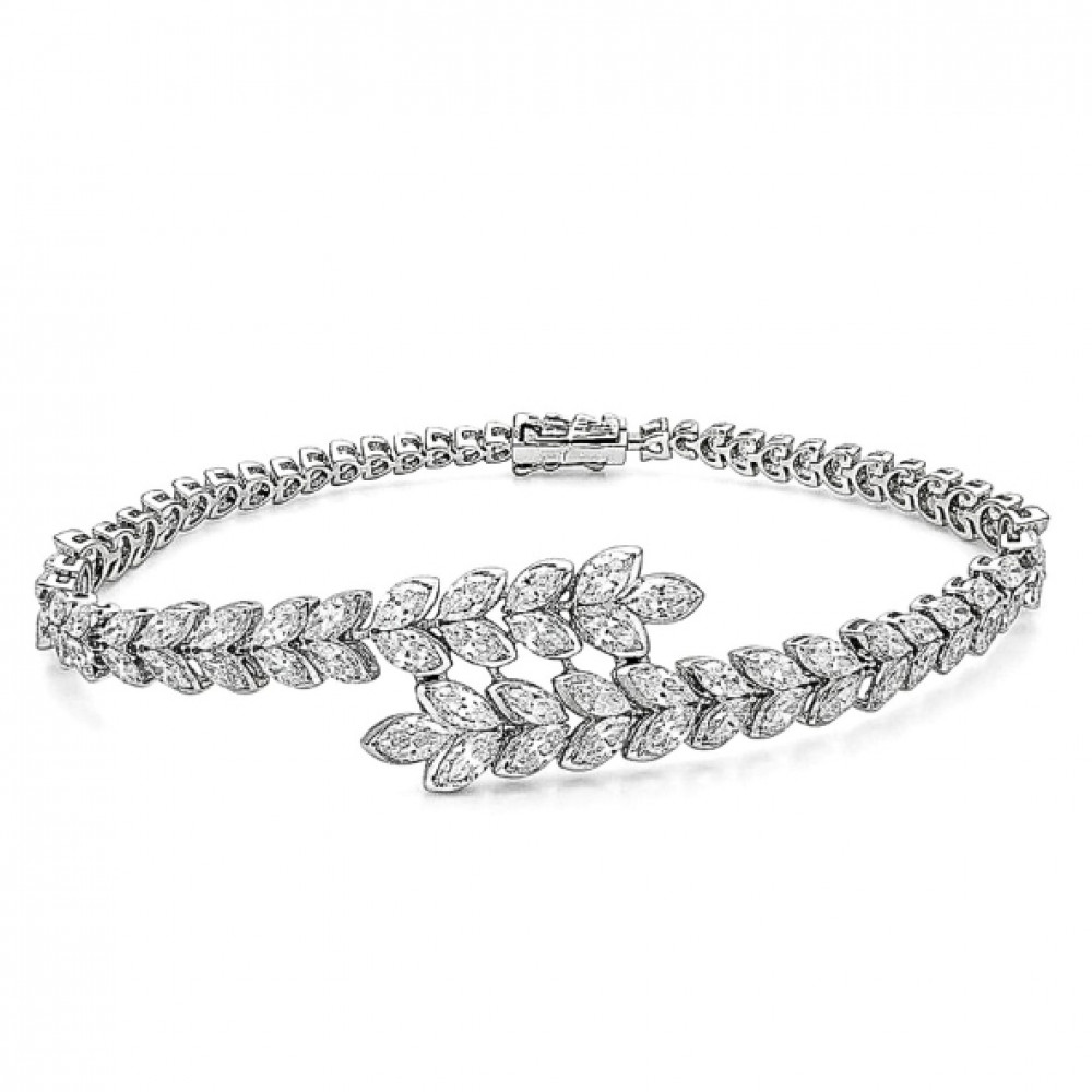 Image of 18K White Gold Marquise Bracelet