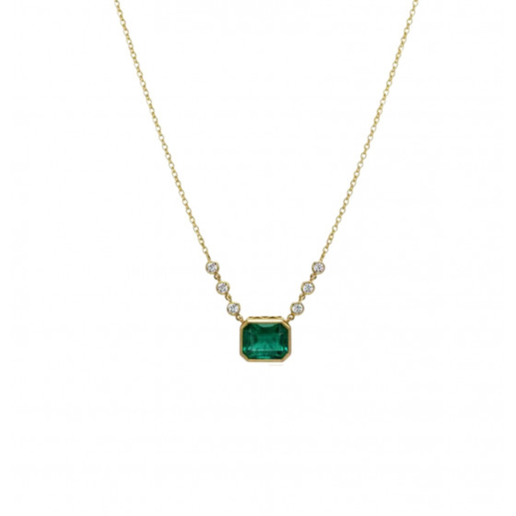 Emerald Cube Necklace