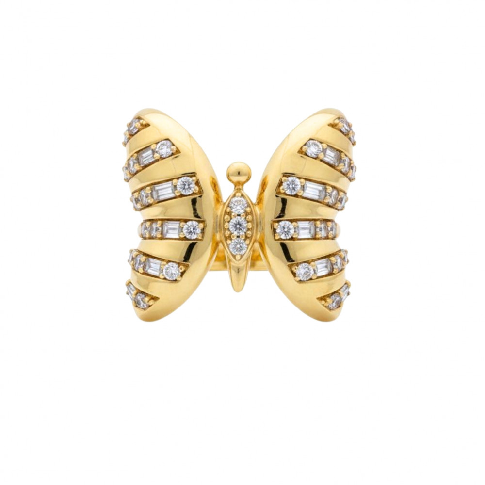 Image of Radiant Butterfly Diamond Ring