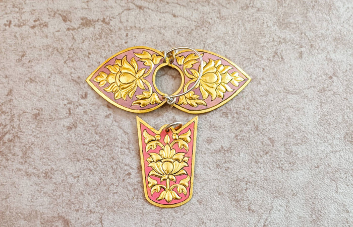 Royal Usta Art Necklace of Silver and Gold craft by AVIVANA.