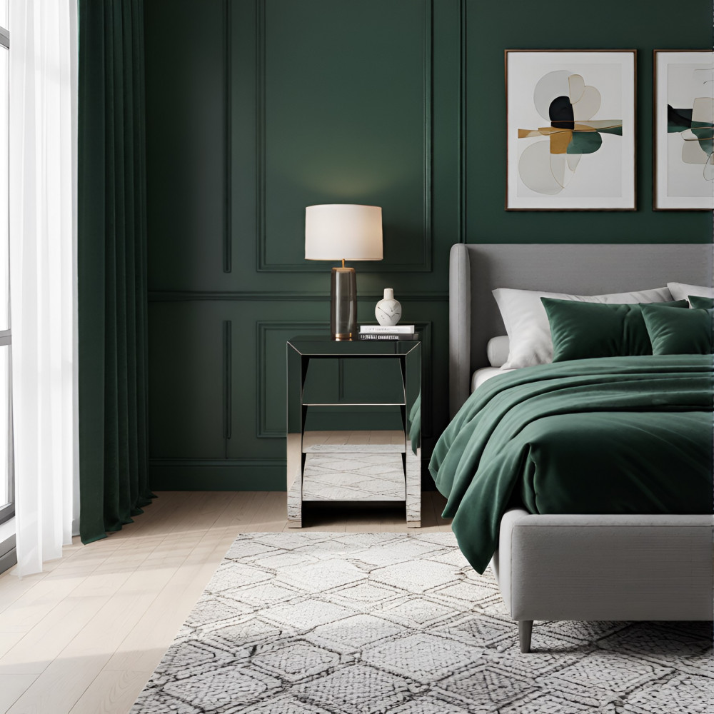 SYDNEY EMERALD Mirrored Bedstand