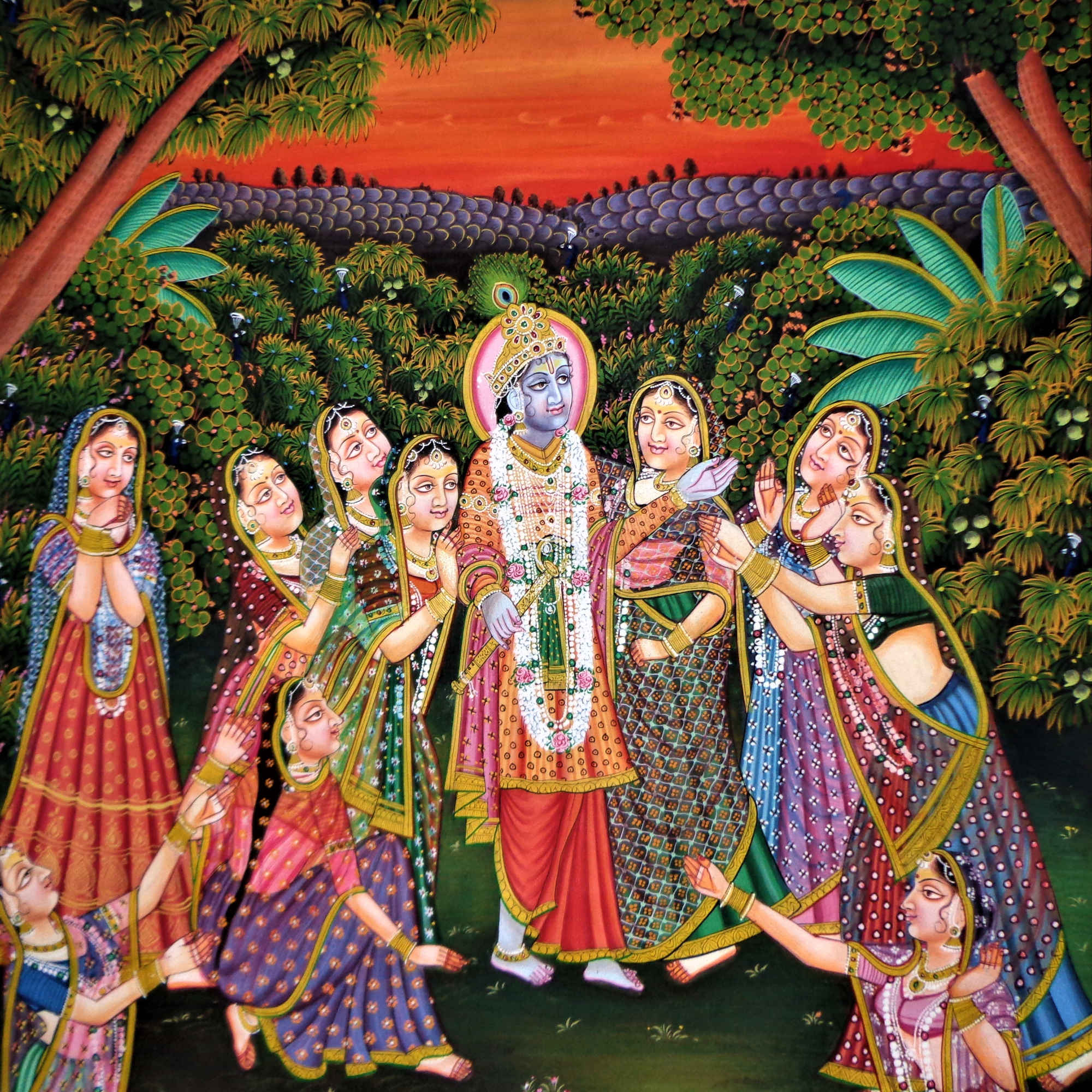 Vrindavan Ras Gold Painting