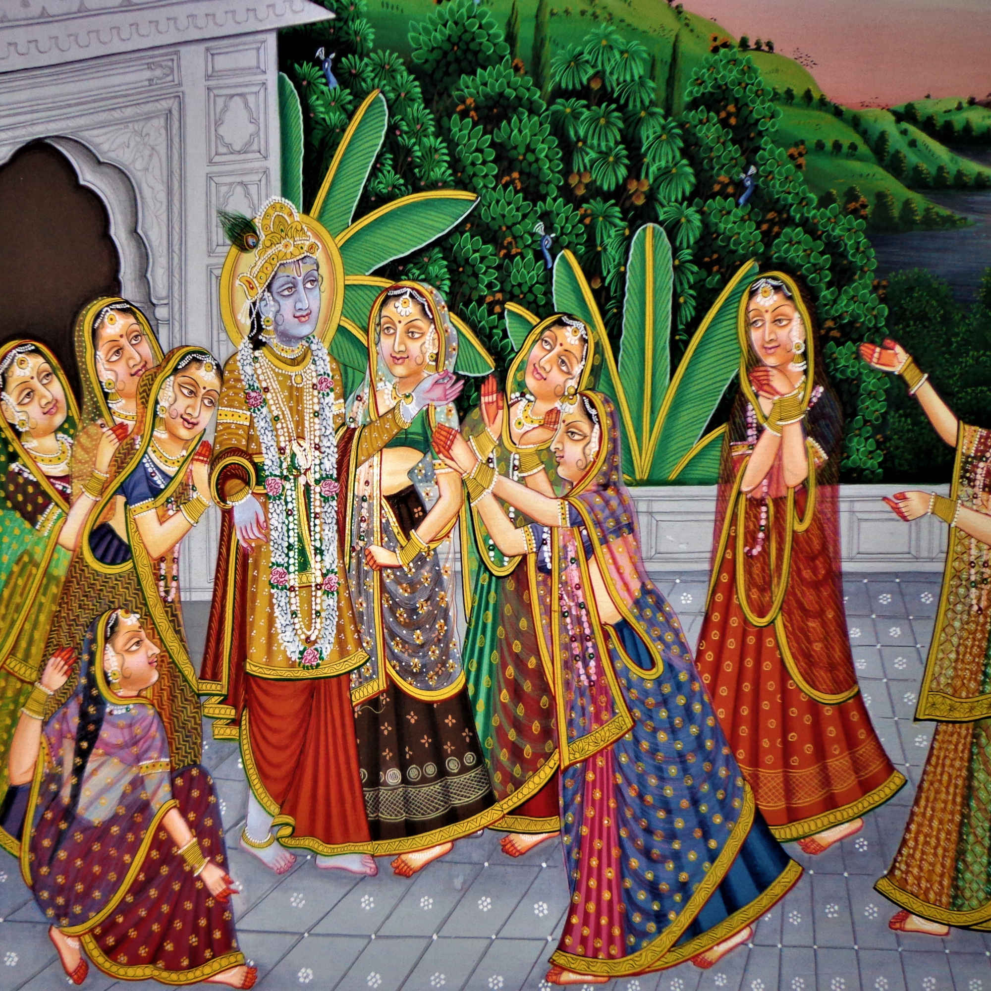 Vrindavan Ras Gold Painting