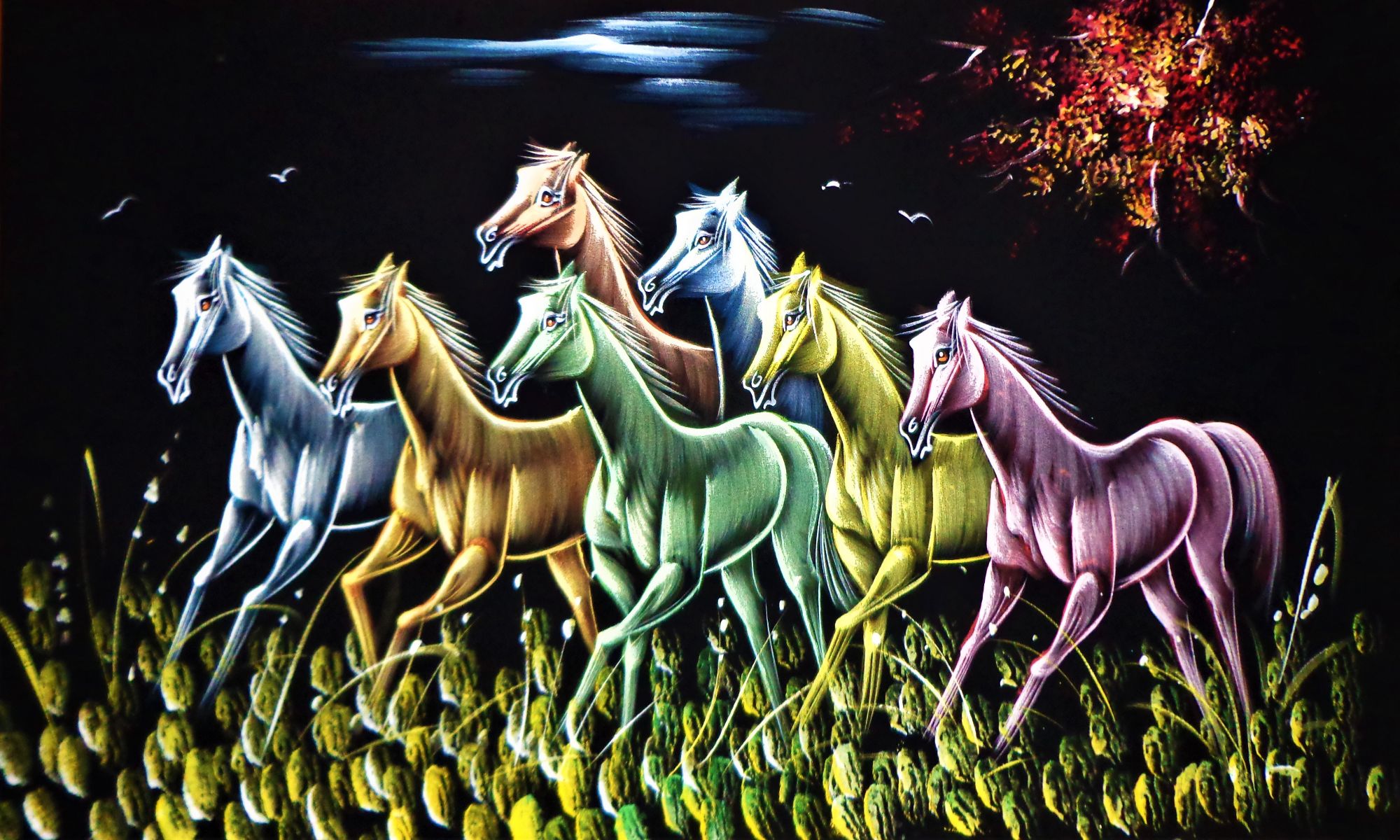 CHEVAL Stallion Wall Painting Velvet Canavas Art