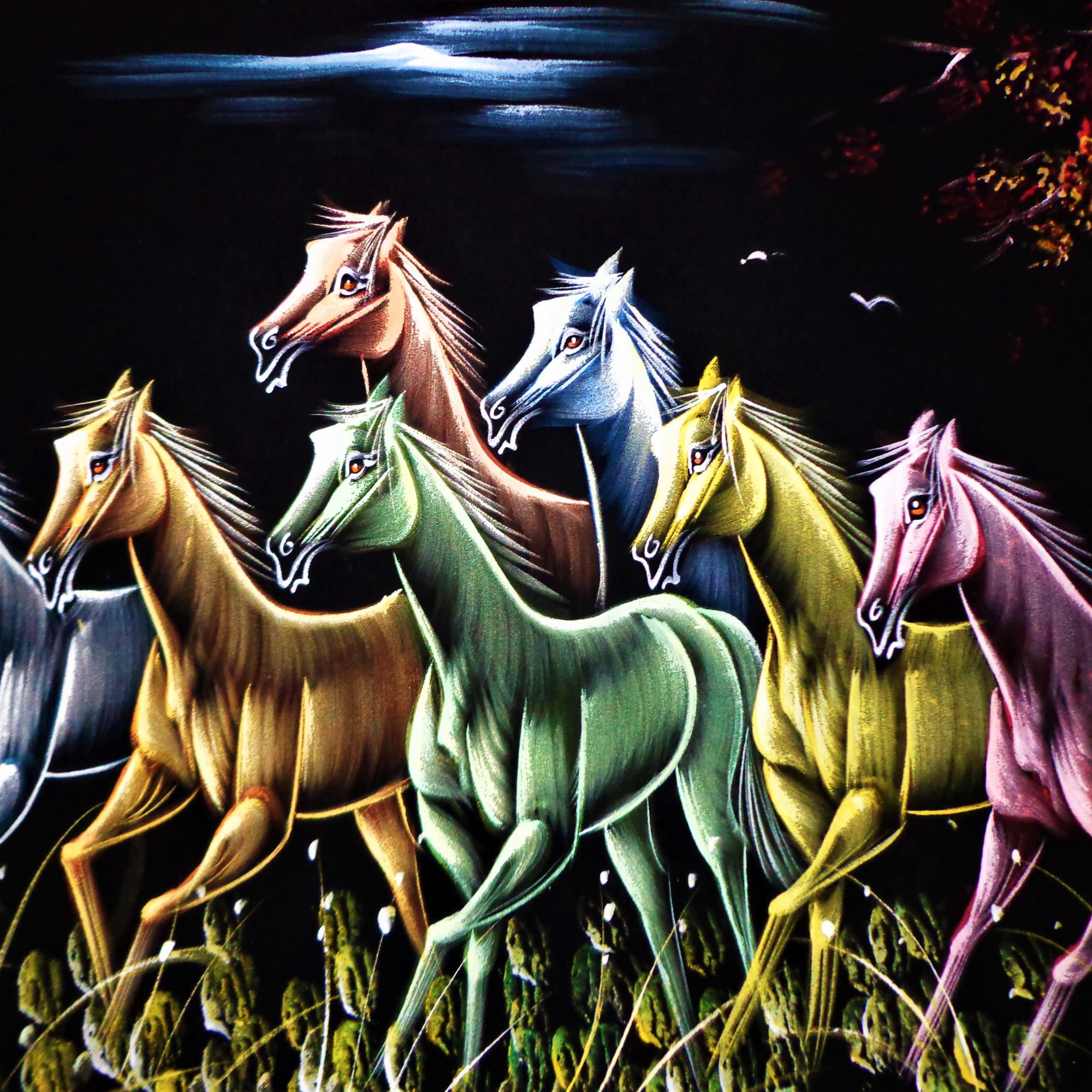 CHEVAL Stallion Wall Painting Velvet Canavas Art