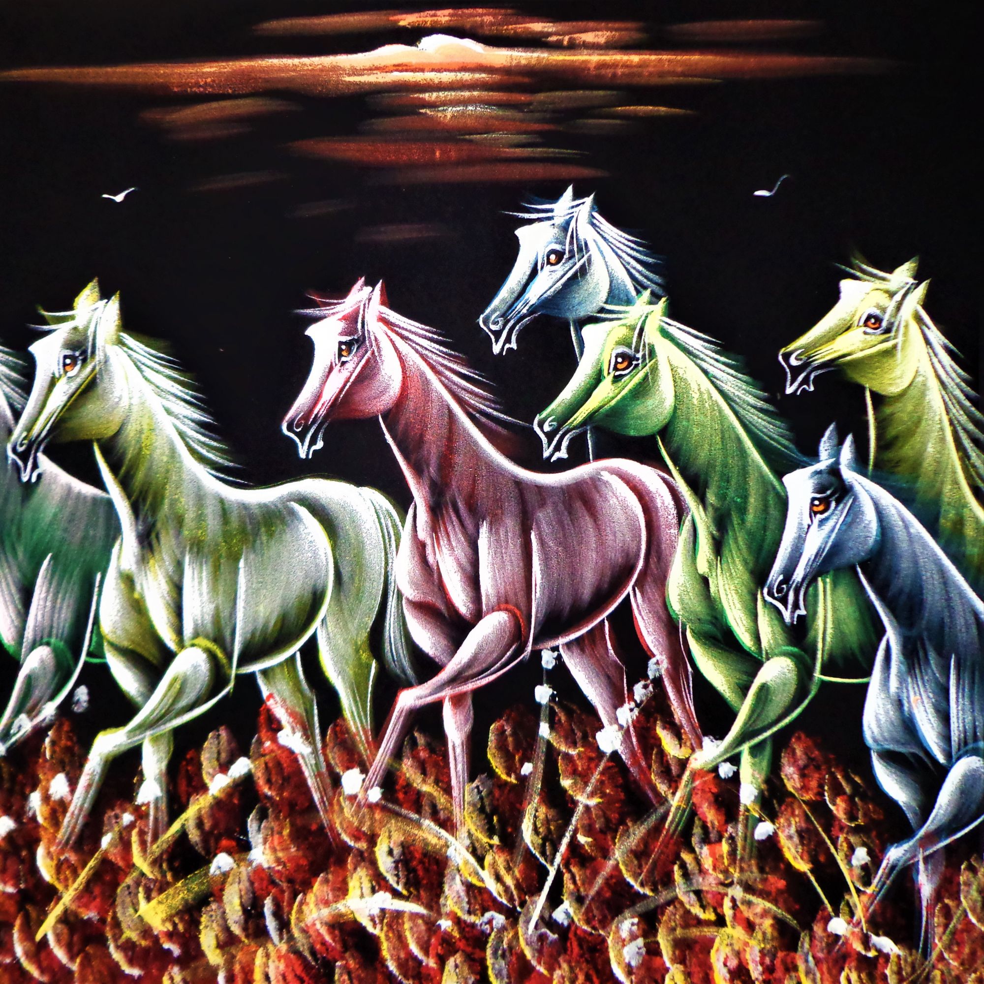 CHEVAL Stallion Painting Velvet Canavas Wall Art