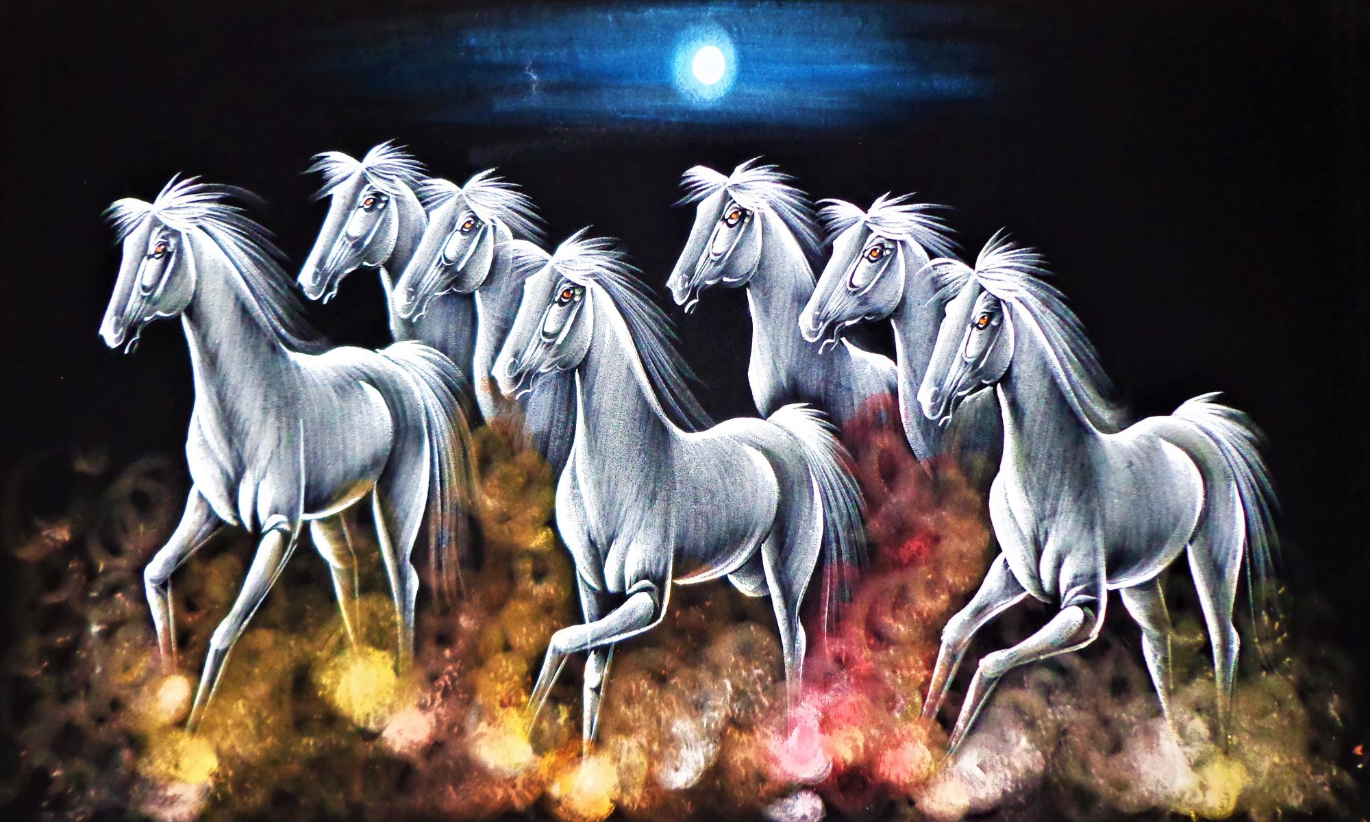 CHEVAL Stallion Painting Velvet Canavas Wall Art