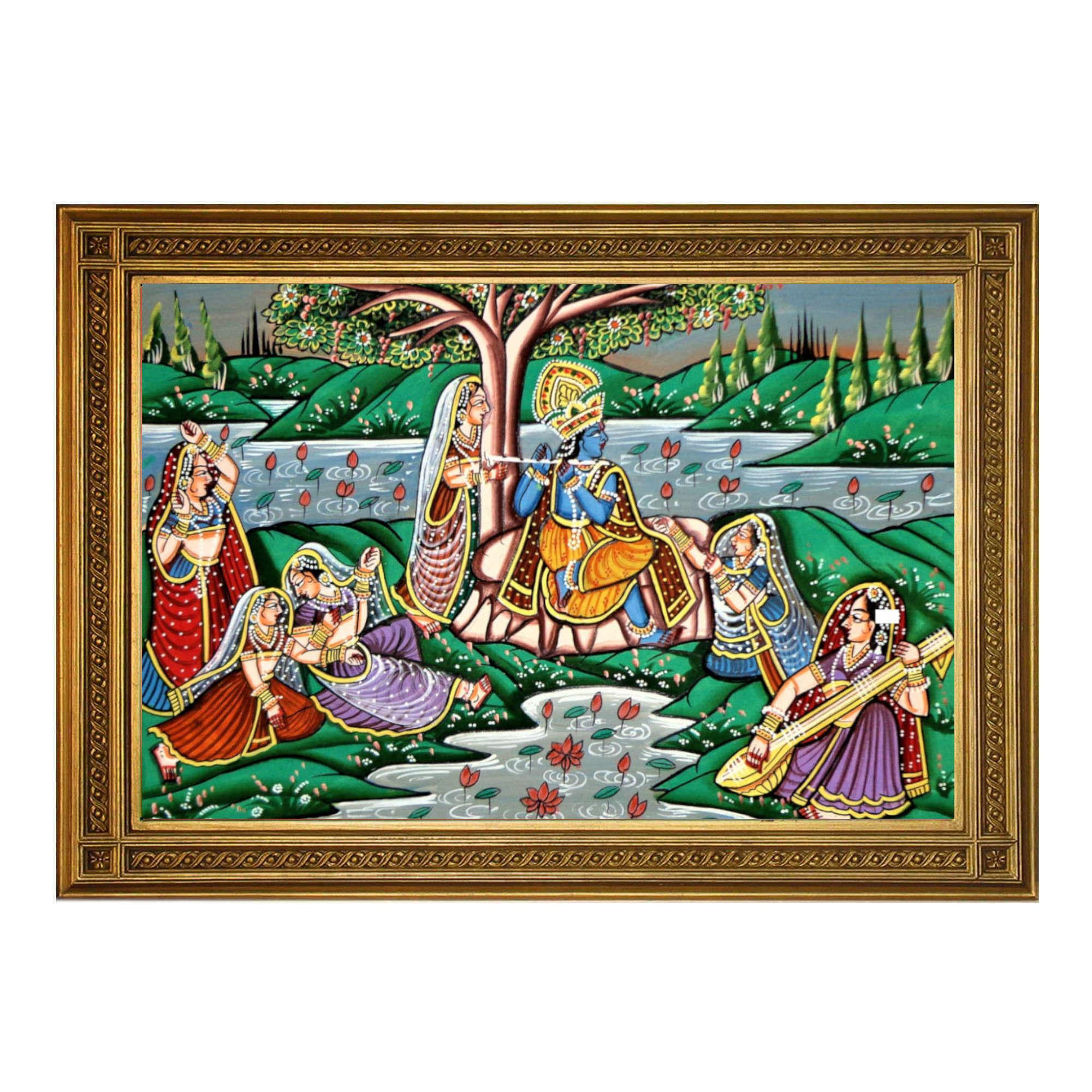 Radha Krishna Miniature Art Rajasthani Painting