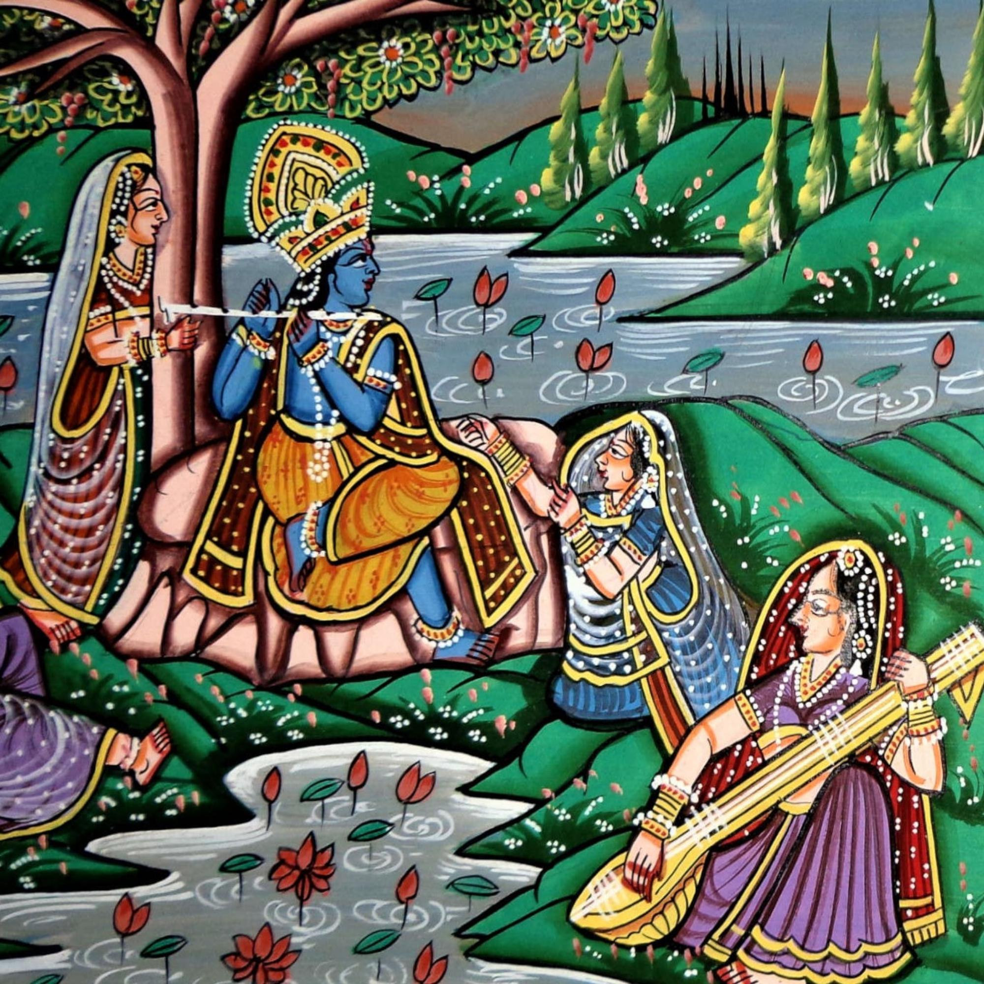 Radha Krishna Miniature Art Rajasthani Painting