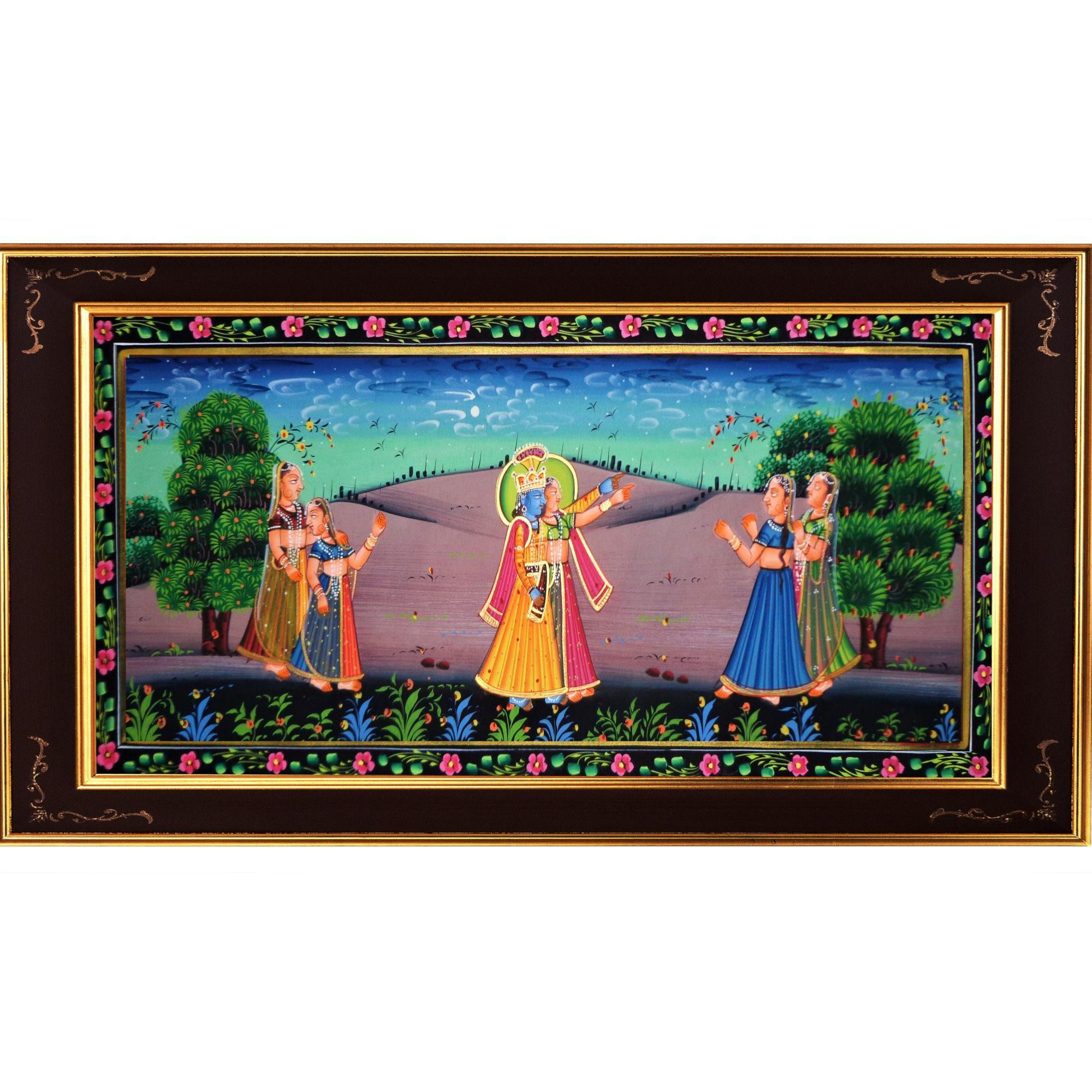 Radha Krishna Leela Miniature Art Rajasthani Painting - MA21