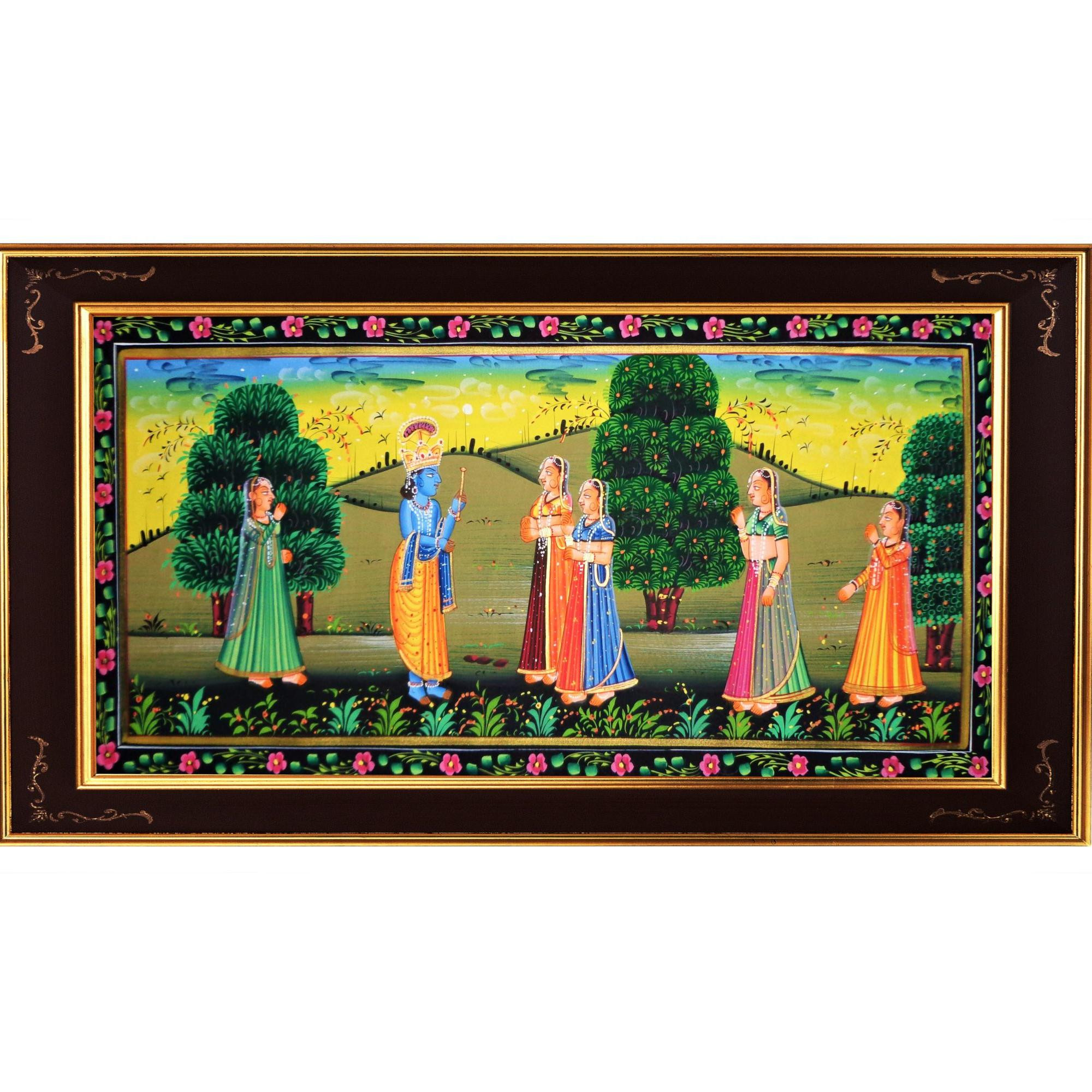 Radha Krishna Leela Miniature Art Rajasthani Painting - MA22