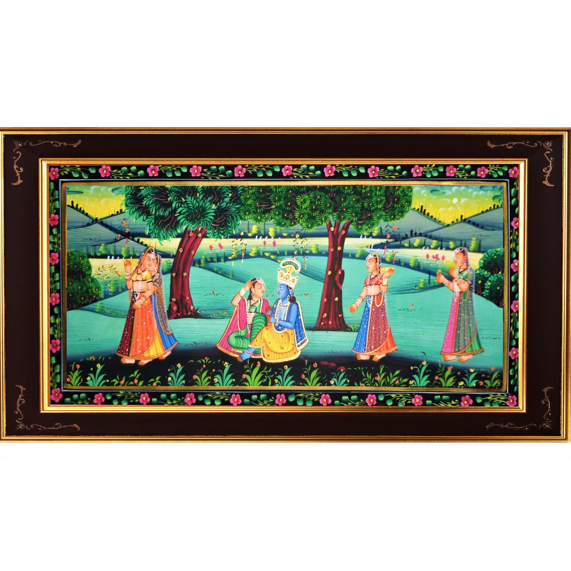 Radha Krishna Leela Miniature Art Rajasthani Painting - MA23