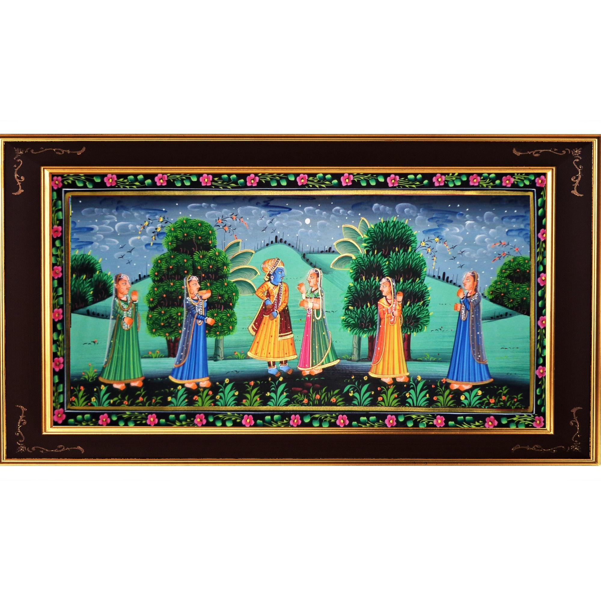 Radha Krishna Leela Miniature Art Rajasthani Painting - MA24