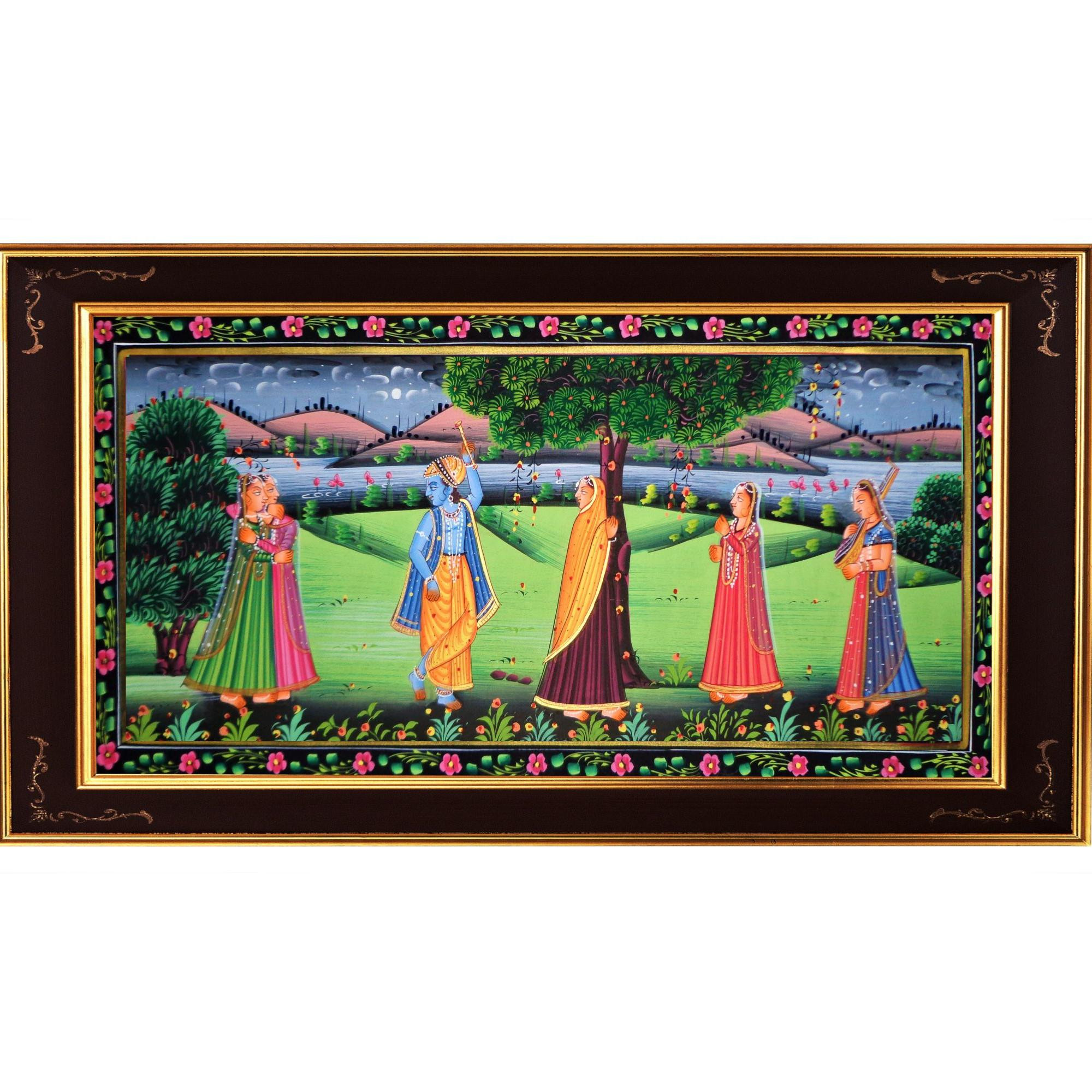 Radha Krishna Leela Miniature Art Rajasthani Painting - MA25