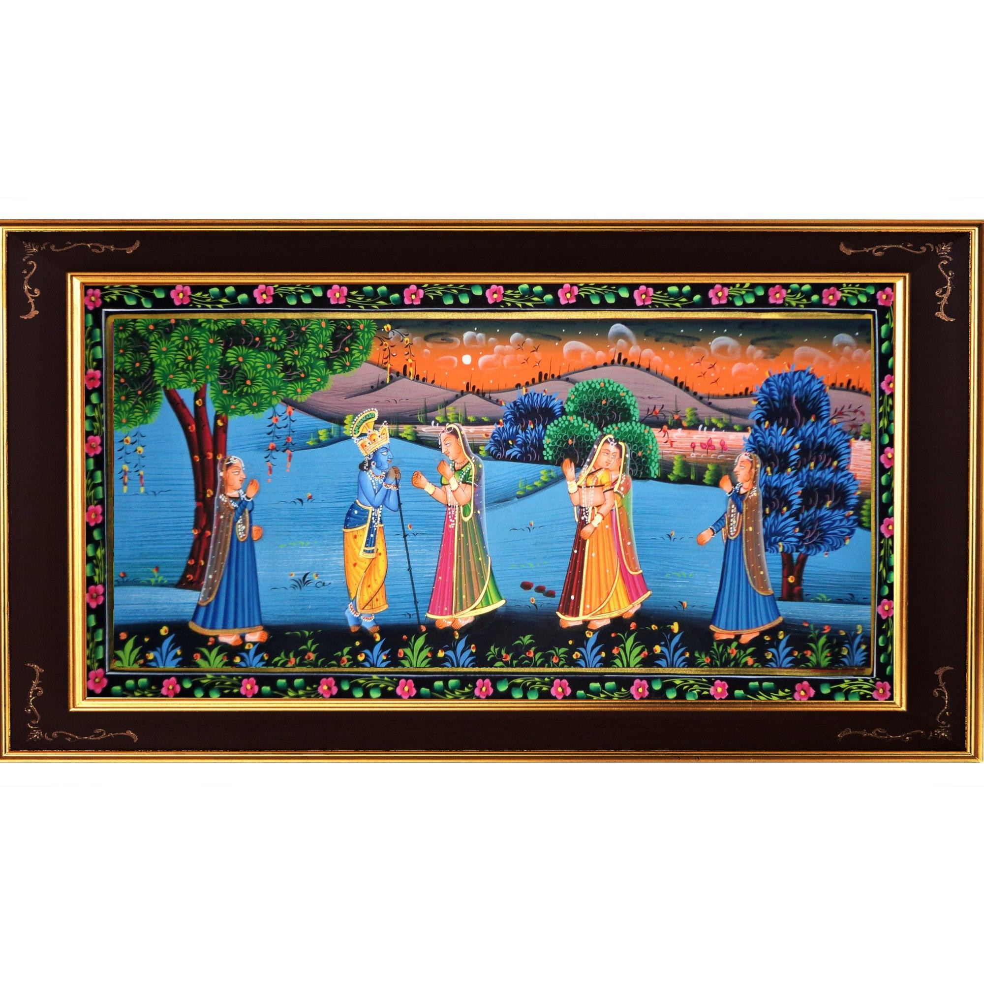 Radha Krishna Leela Miniature Art Rajasthani Painting - MA26