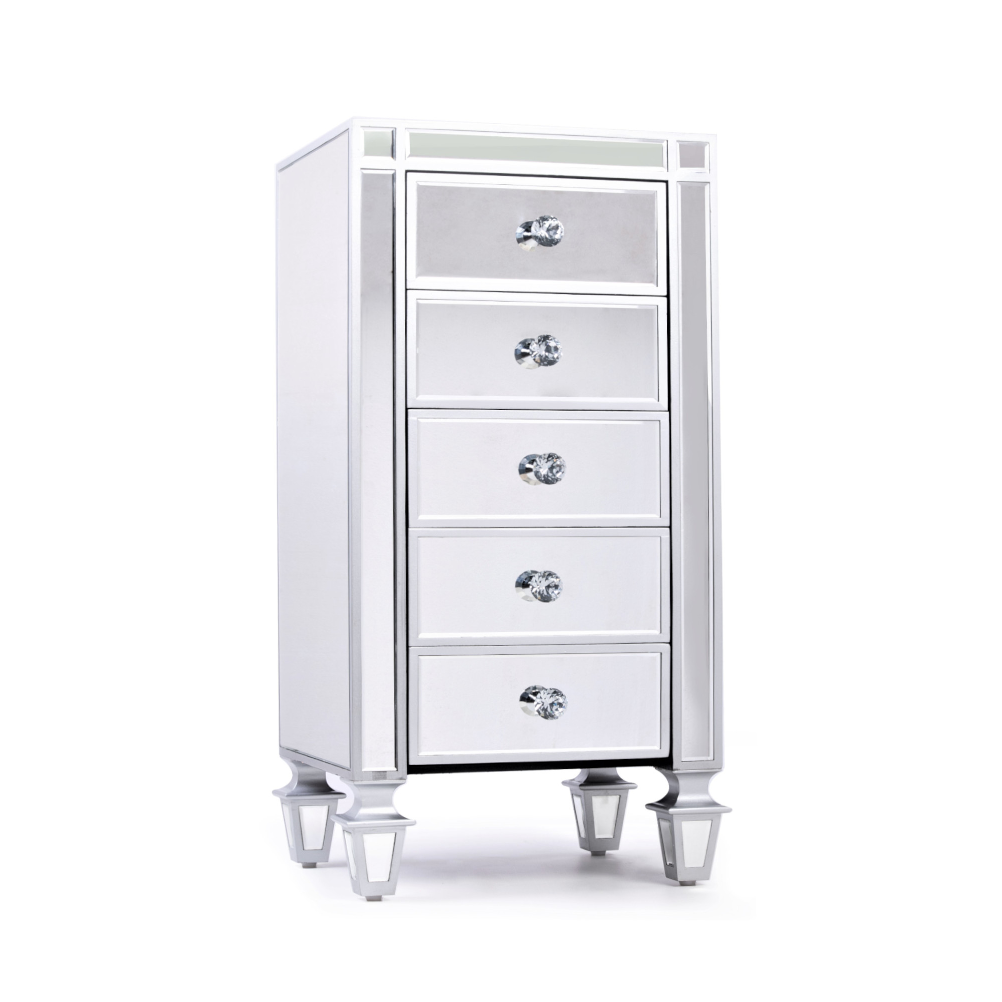 AVIVANA Mirrored Chest Of Drwaers With Mirrored Furniture