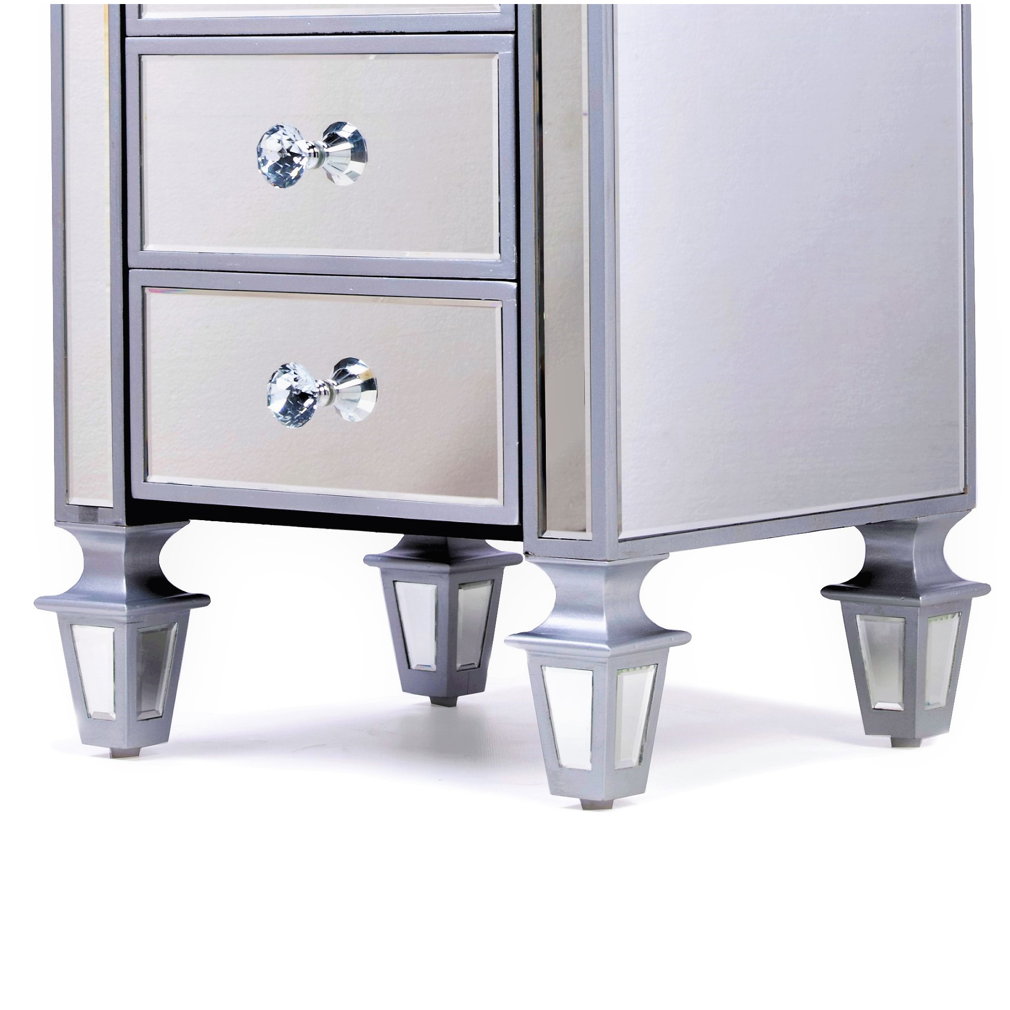 AVIVANA Mirrored Chest Of Drwaers With Mirrored Furniture