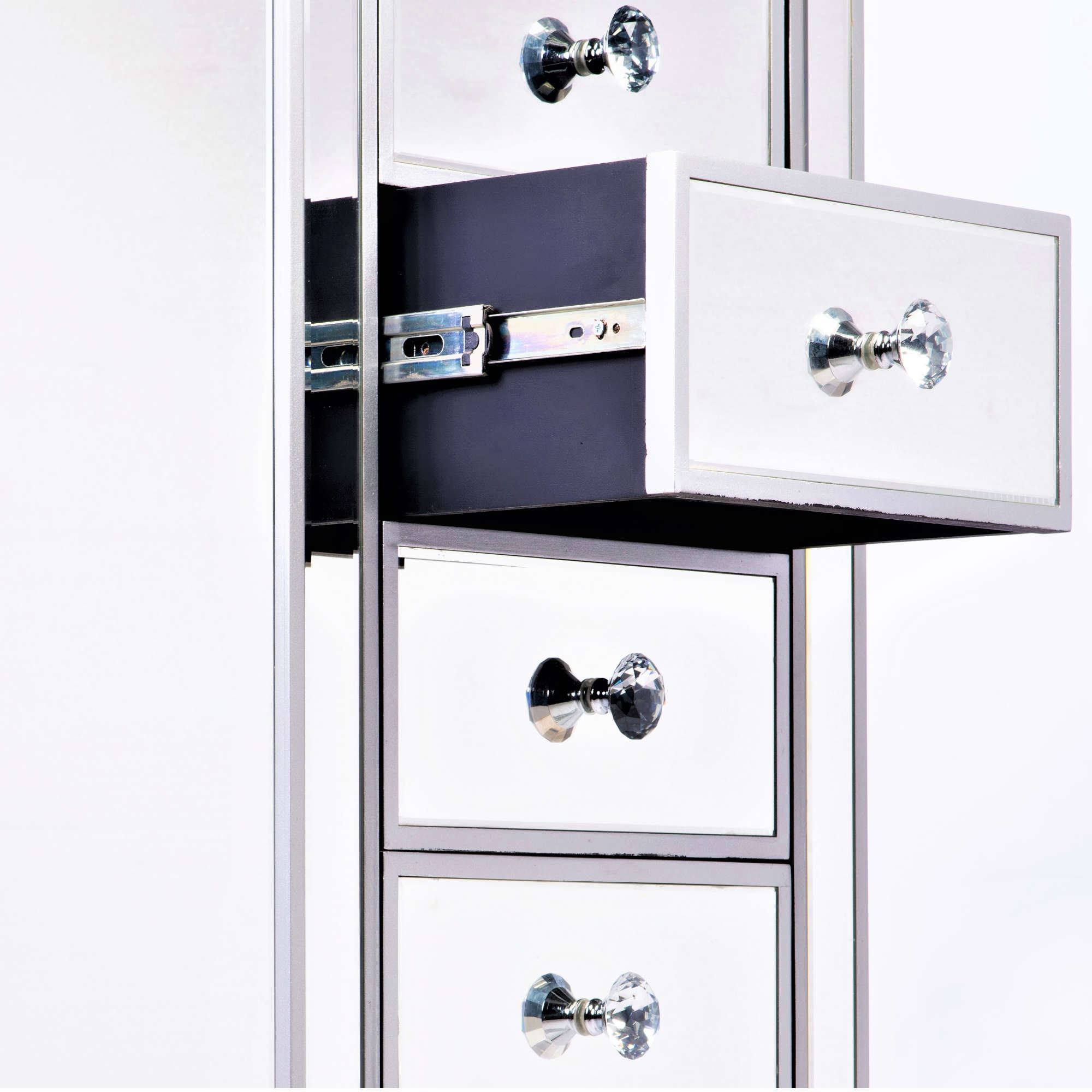 AVIVANA Mirrored Chest Of Drwaers With Mirrored Furniture