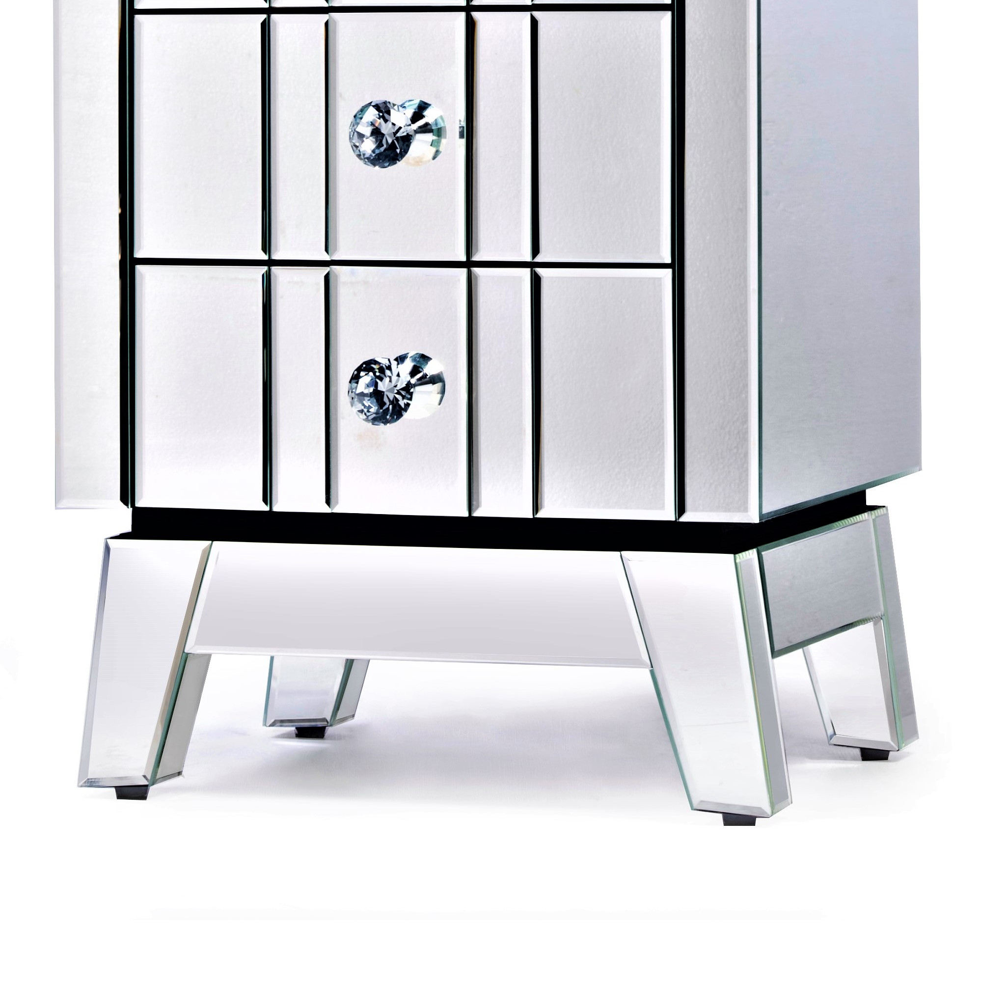 AVIVANA Mirrored Chest Of Drwaers With Mirrored Furniture