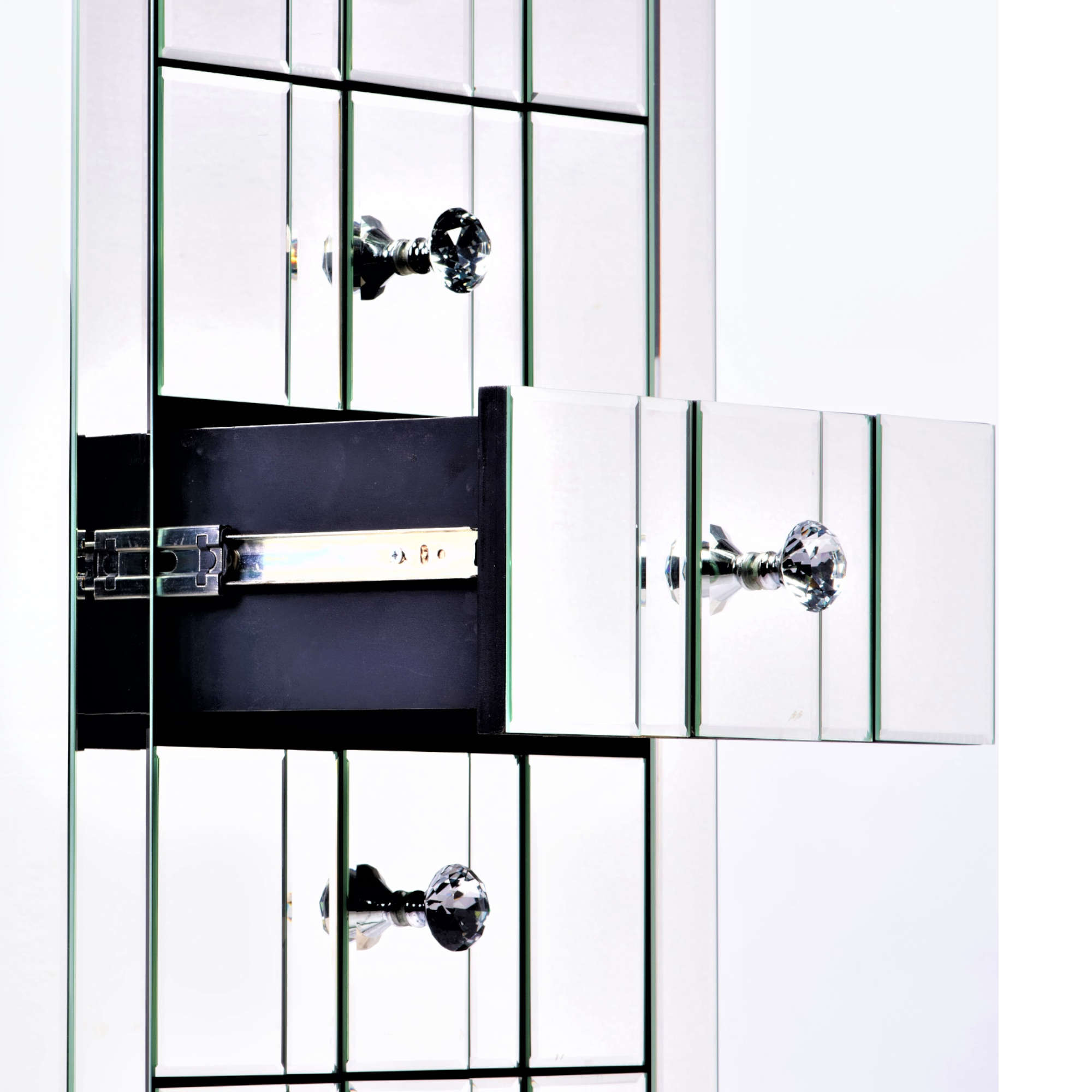 AVIVANA Mirrored Chest Of Drwaers With Mirrored Furniture