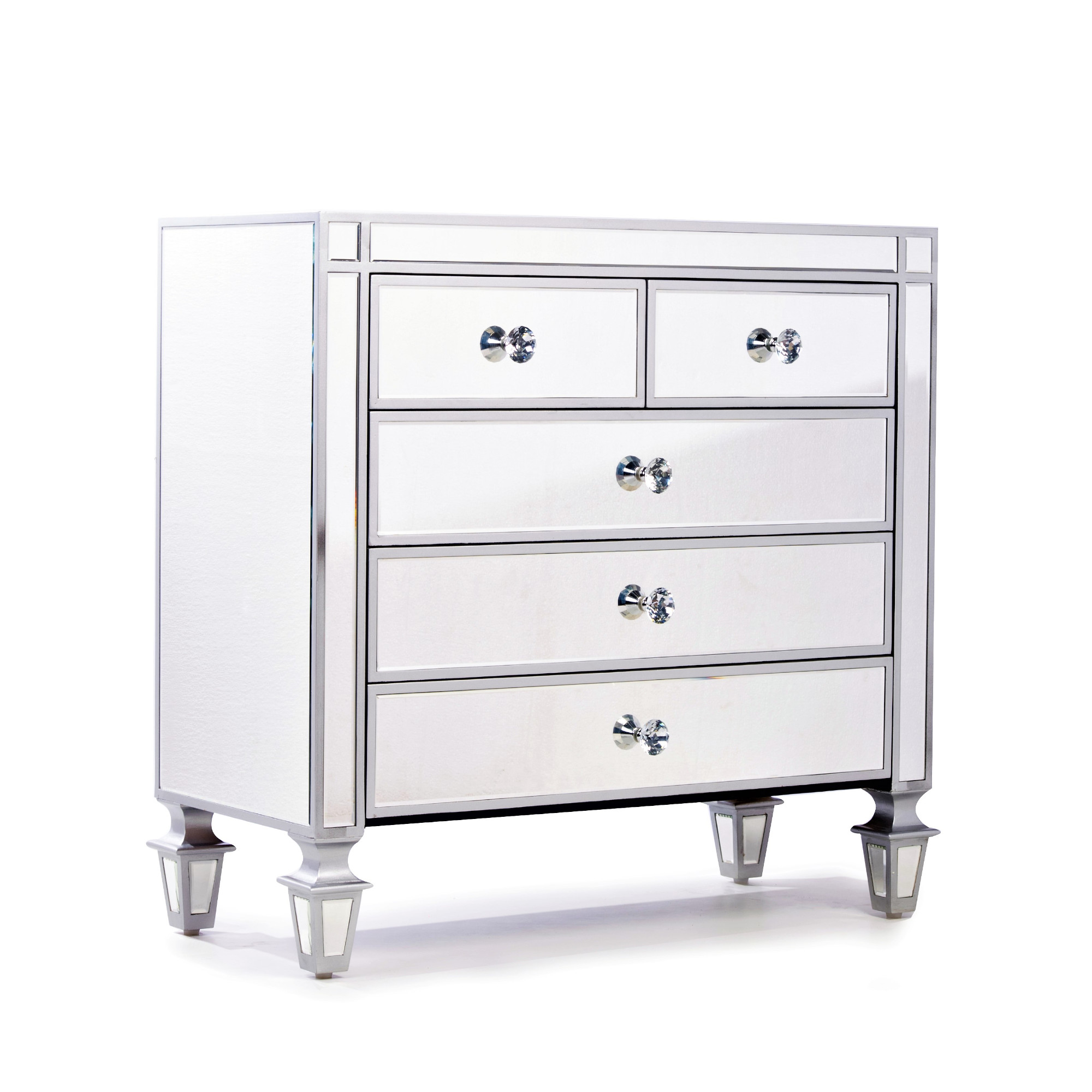 DEVINA Metallic Mirrored Sideboard Cabinet Highboy