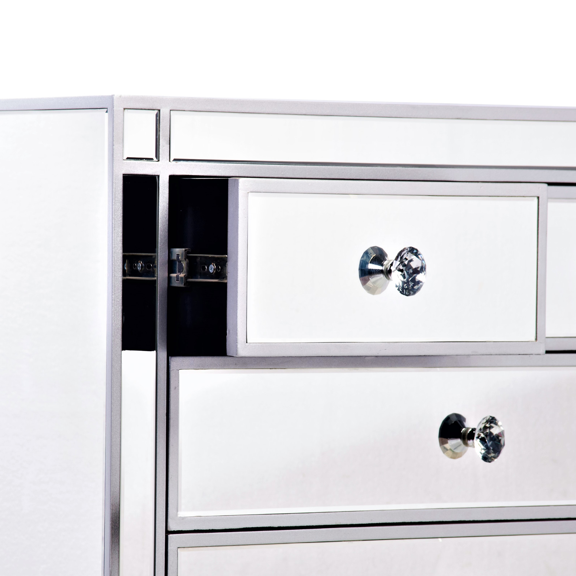 DEVINA Metallic Mirrored Sideboard Cabinet Highboy