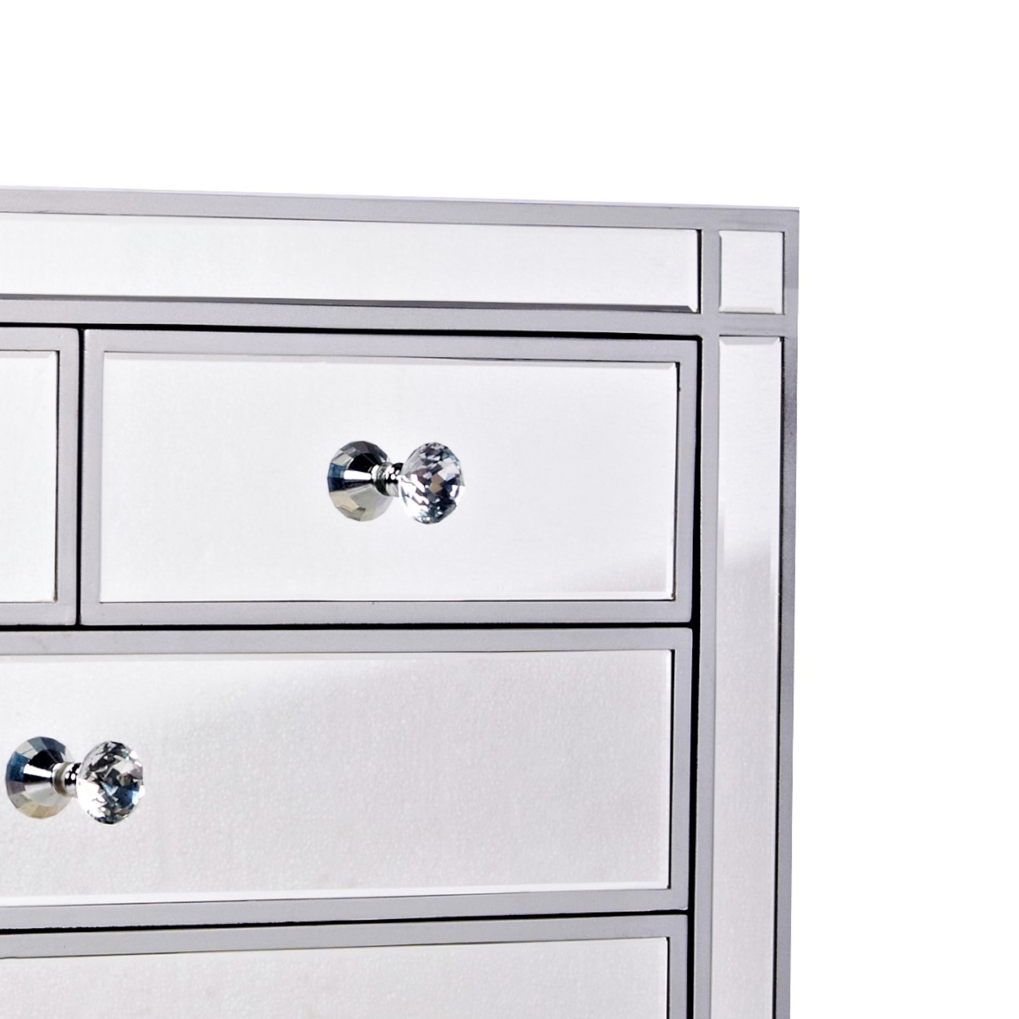 DEVINA Metallic Mirrored Sideboard Cabinet Highboy