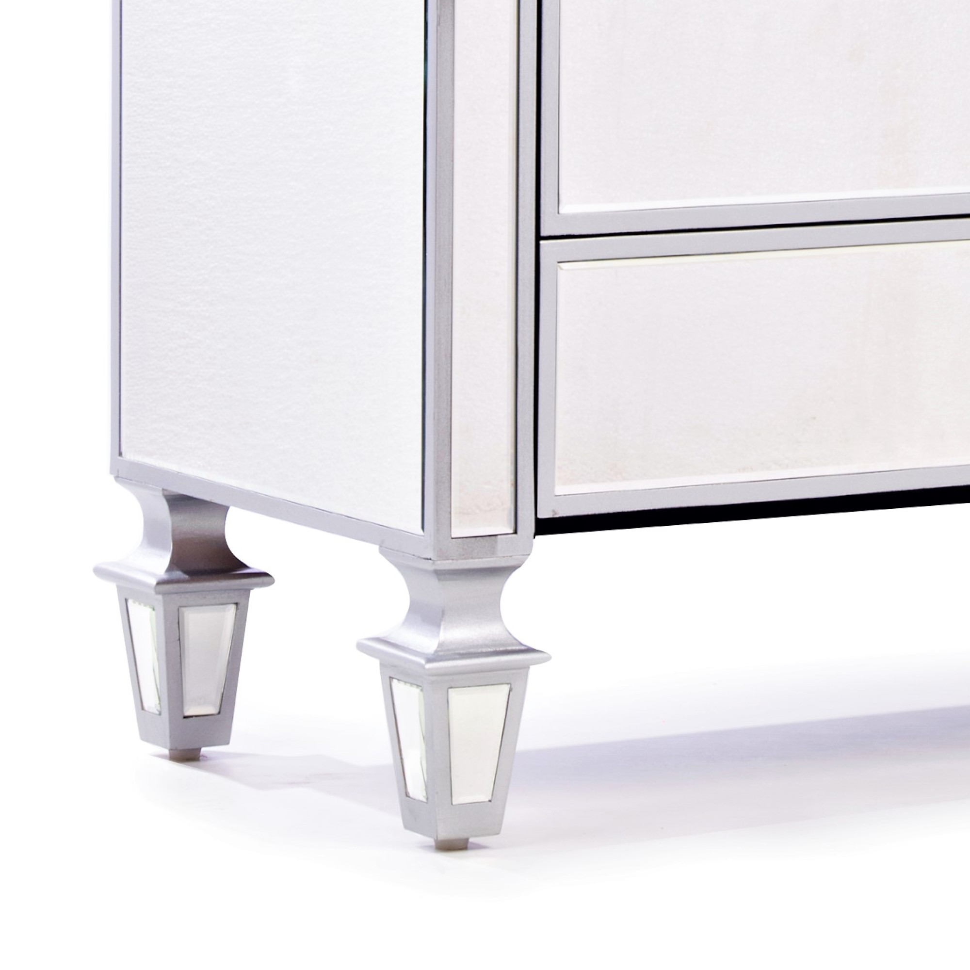 DEVINA Metallic Mirrored Sideboard Cabinet Highboy