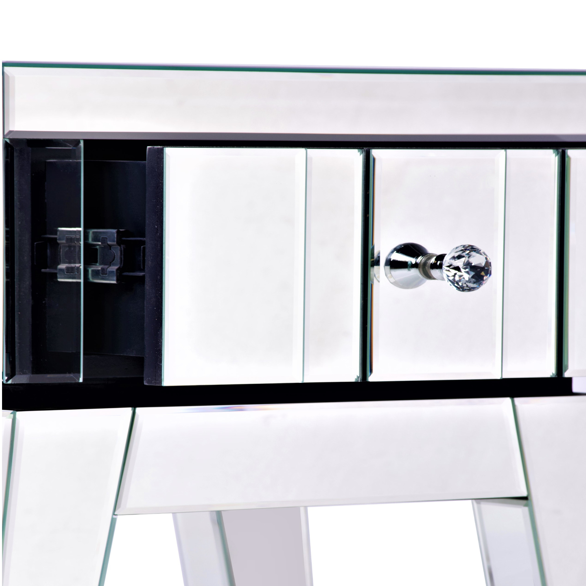 DEVINA Mirrored Bedside End Table