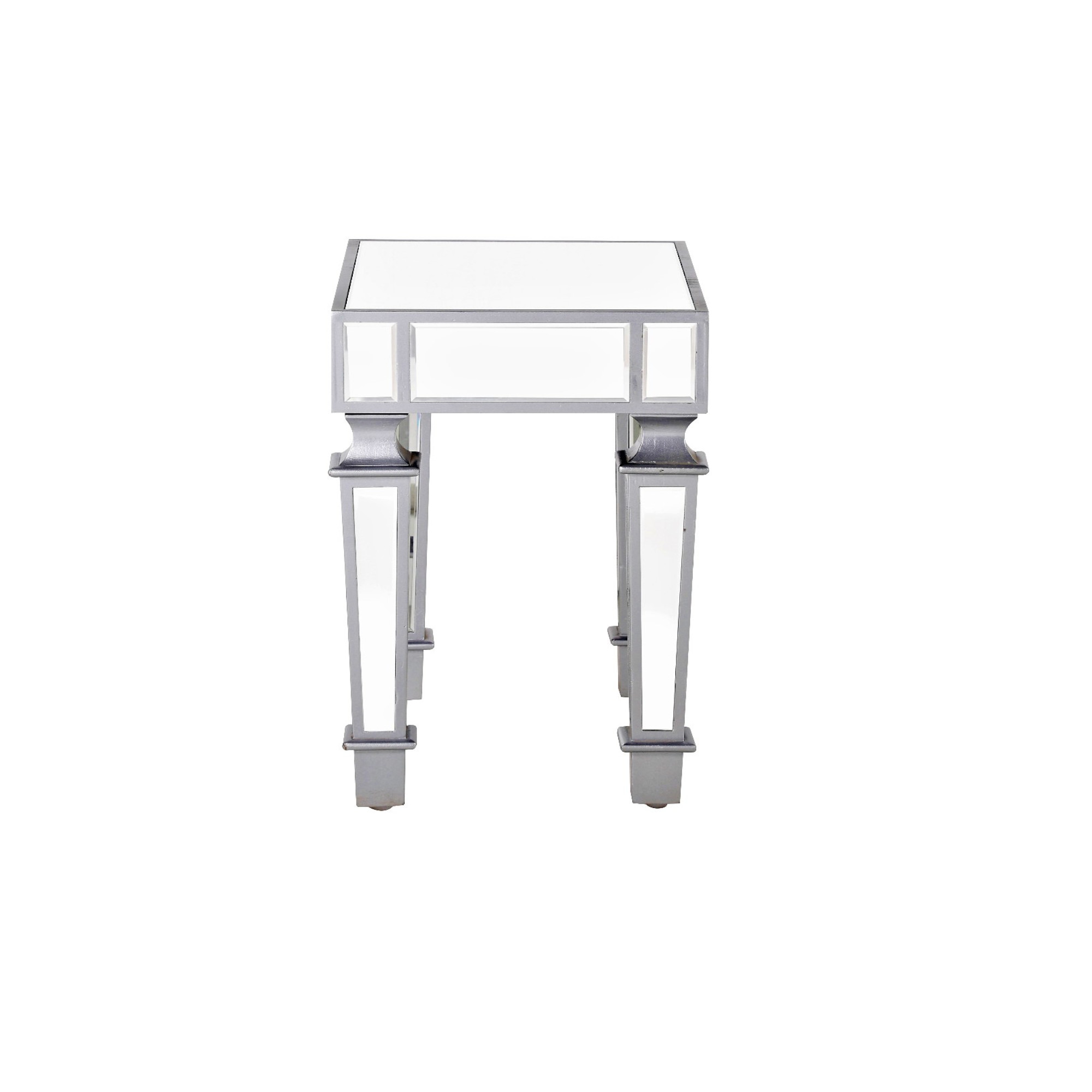 DEVINA Metallic Mirrored Bedside End Table