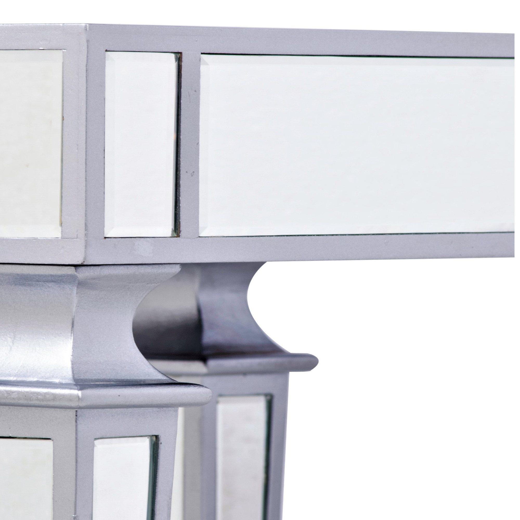 DEVINA Metallic Mirrored Bedside End Table