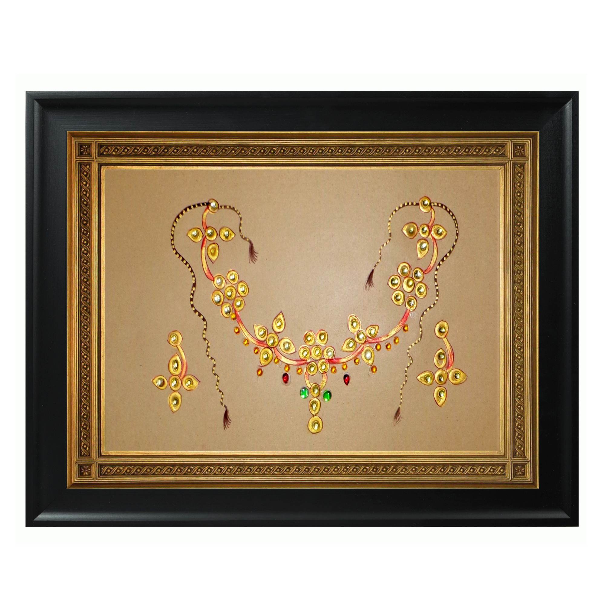 AVIVANA Tribal Jewelry Painting Handcrafted Wall Art - TJ01