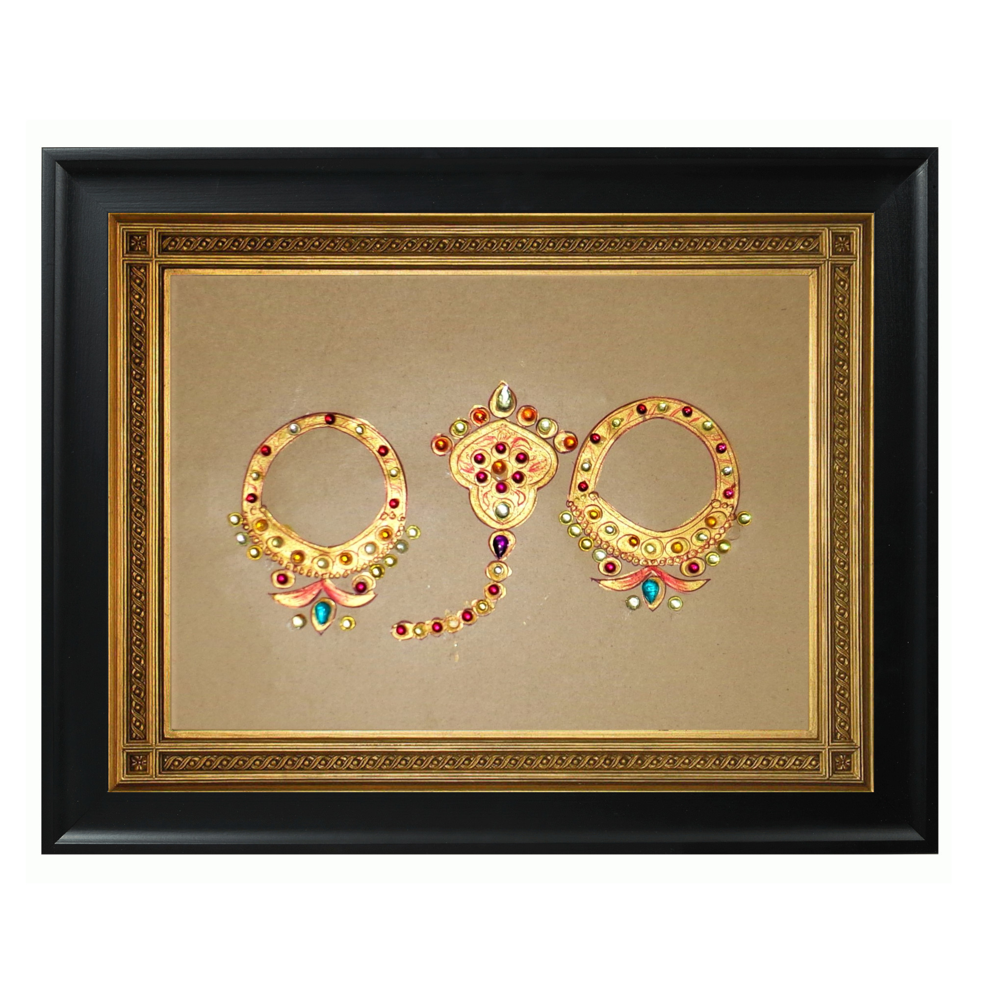 AVIVANA Tribal Jewelry Painting Handcrafted Wall Art - TJ04