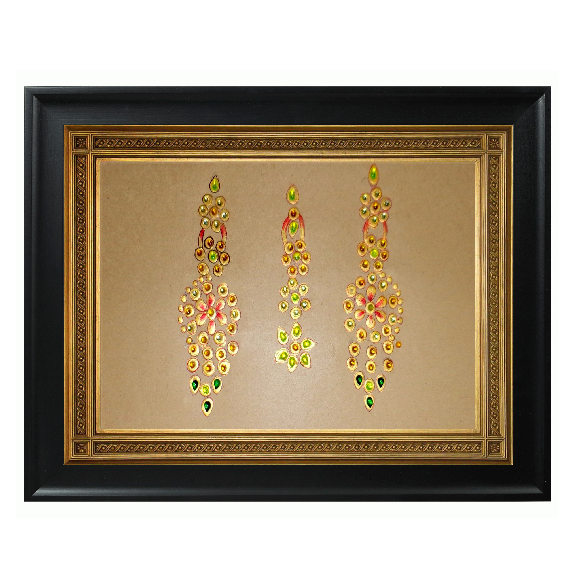 AVIVANA Tribal Jewelry Painting Handcrafted Wall Art - TJ08