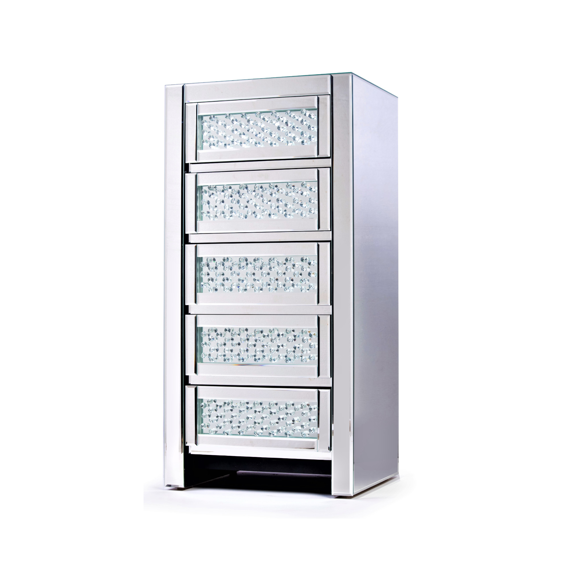 AVIVANA Mirrored Chest Of Drwaers With Mirrored Furniture