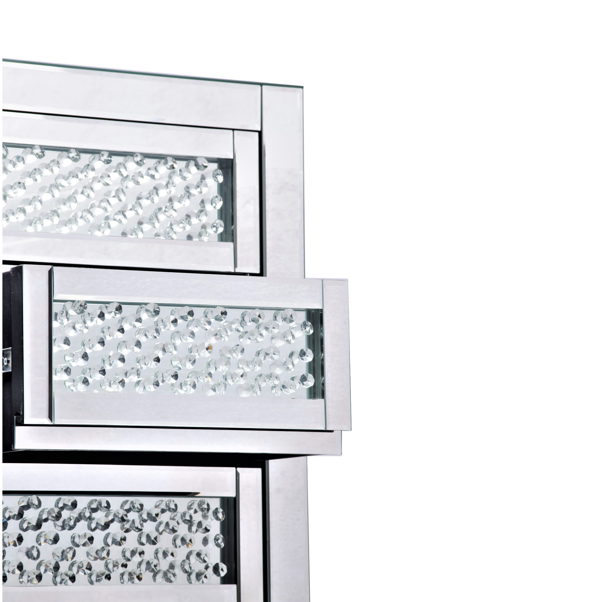 AVIVANA Mirrored Chest Of Drwaers With Mirrored Furniture